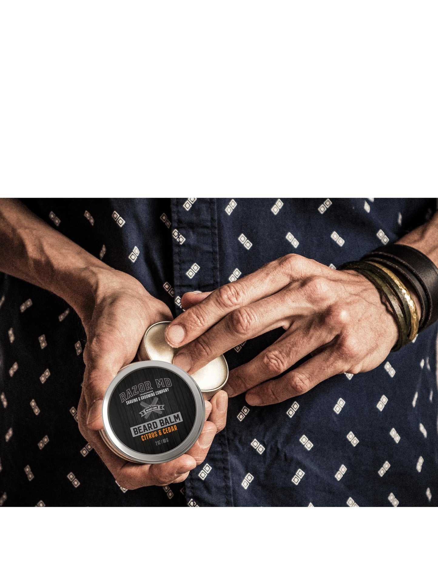 Razor MD Natural Beard Balm for Men, Non-Greasy Styling Balm to Shape, Tame, Soften Skin, Citrus & Cedar, 2 oz Beauty and Personal Care Razor MD