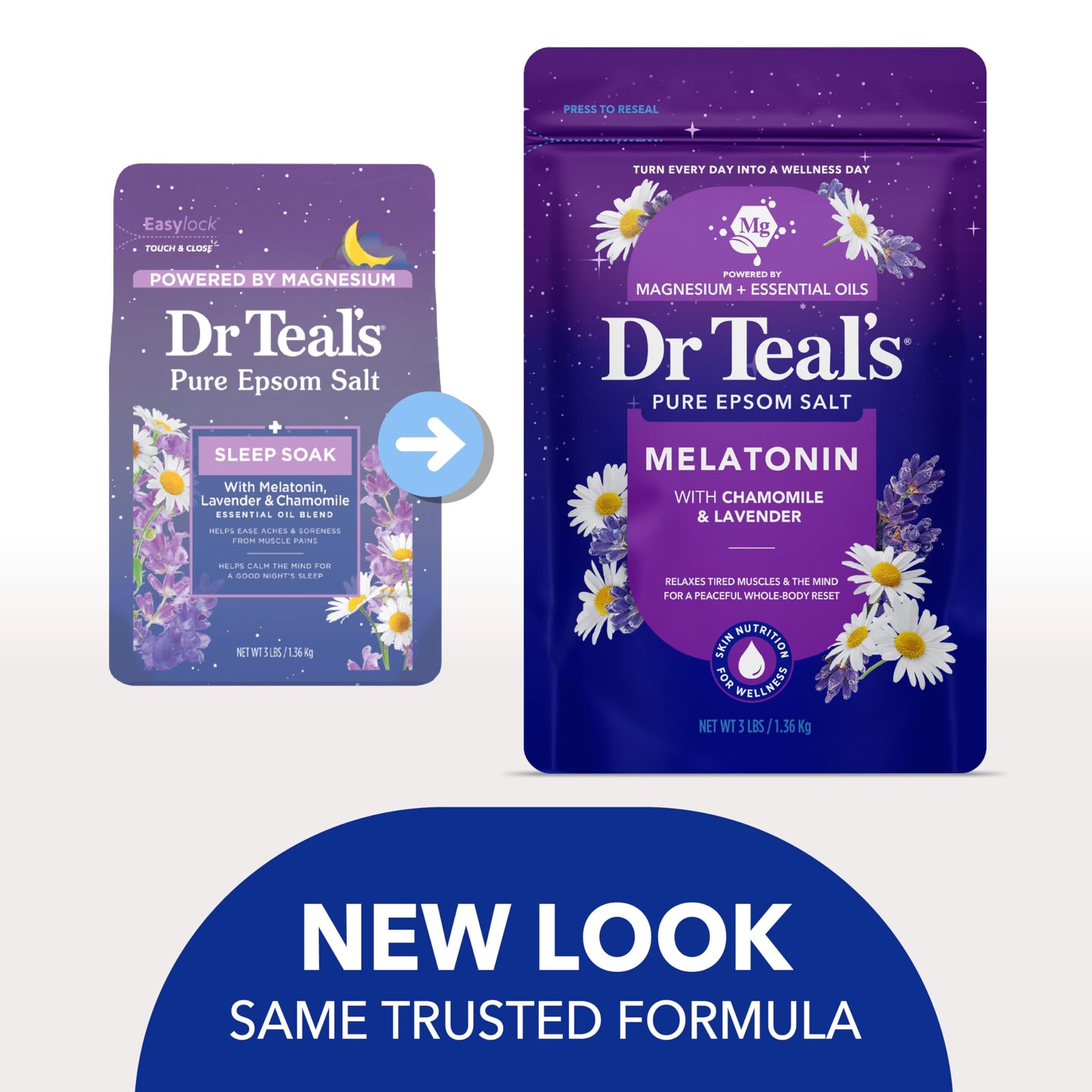 Dr Teal's Epsom Salt Magnesium Soak, Sleep Blend with Melatonin, Lavender & Chamomile Essential Oils, 3 lbs Beauty and Personal Care Dr Teal's