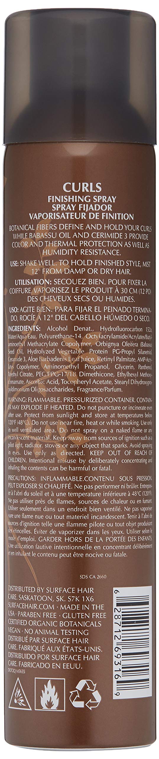 SURFACE Hair CURLS Finishing Spray, 10 oz Beauty & Personal Care SURFACE