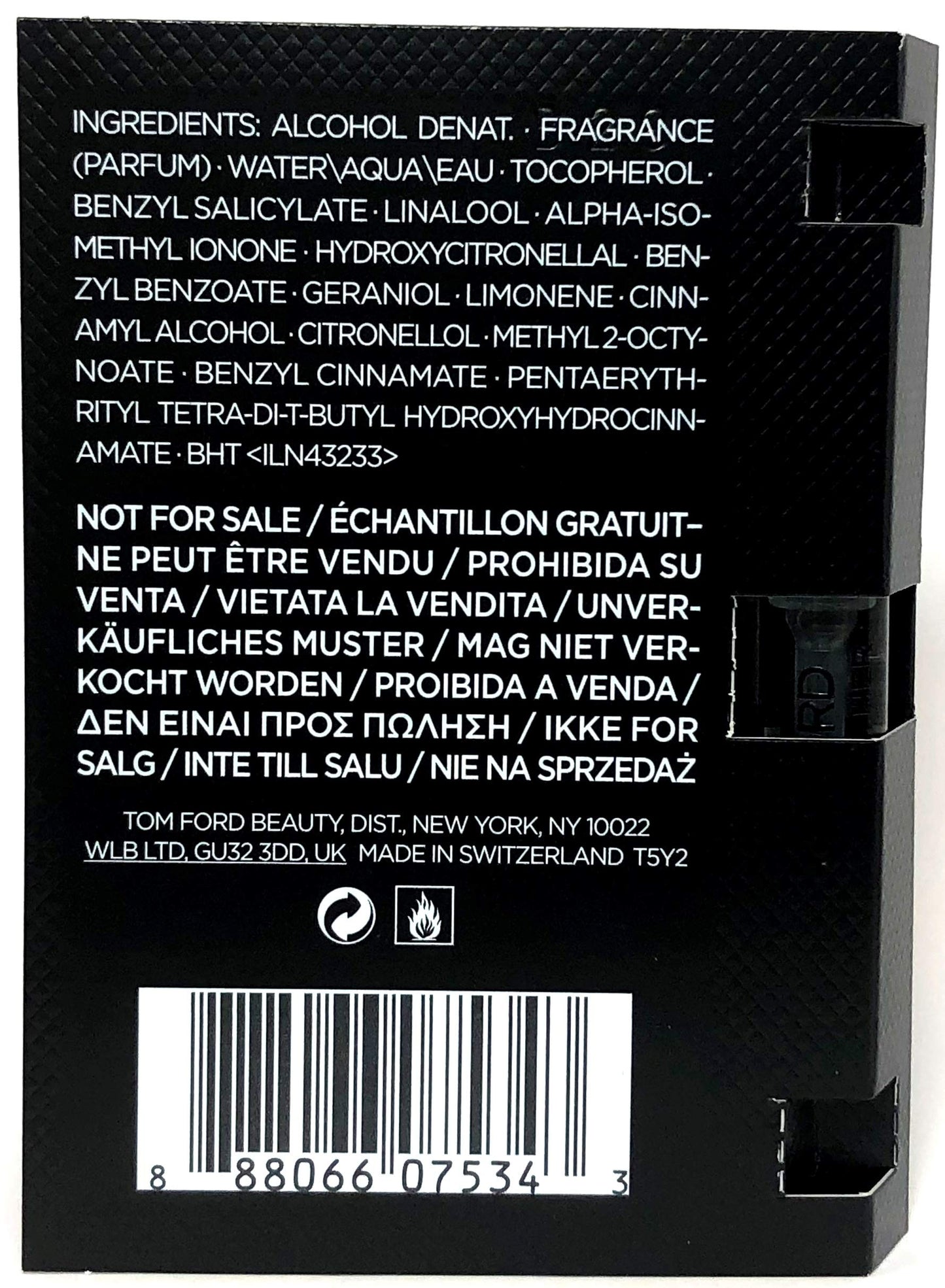 Tom Ford Ombre Leather Eau De Parfum Spray Vial For Men 0.05 Oz / 1.5 ml Sample Size Beauty & Personal Care Tom Ford