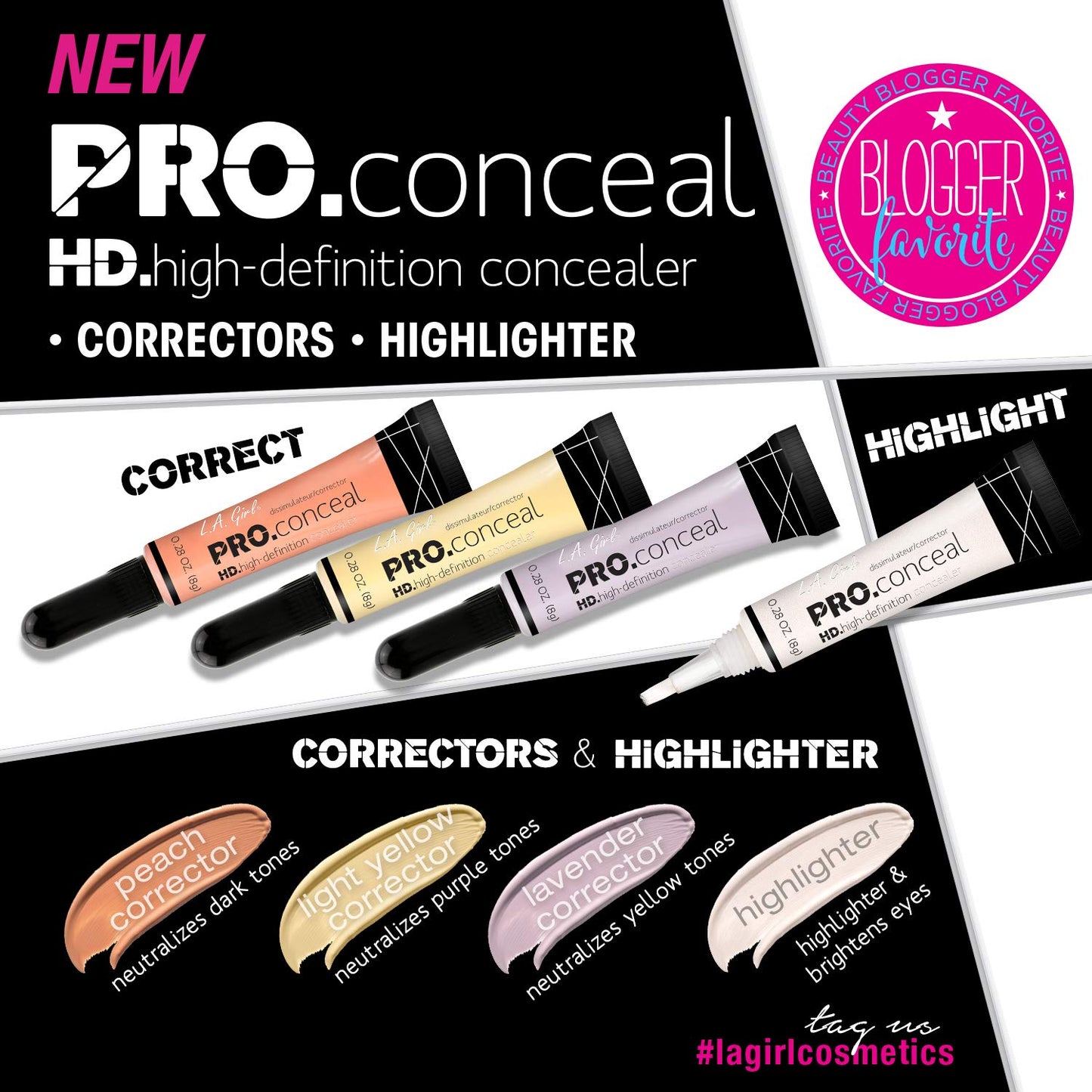 L.A. Girl Pro Conceal HD Concealer, Yellow Corrector, 0.28 Ounce Beauty & Personal Care L.A. Girl