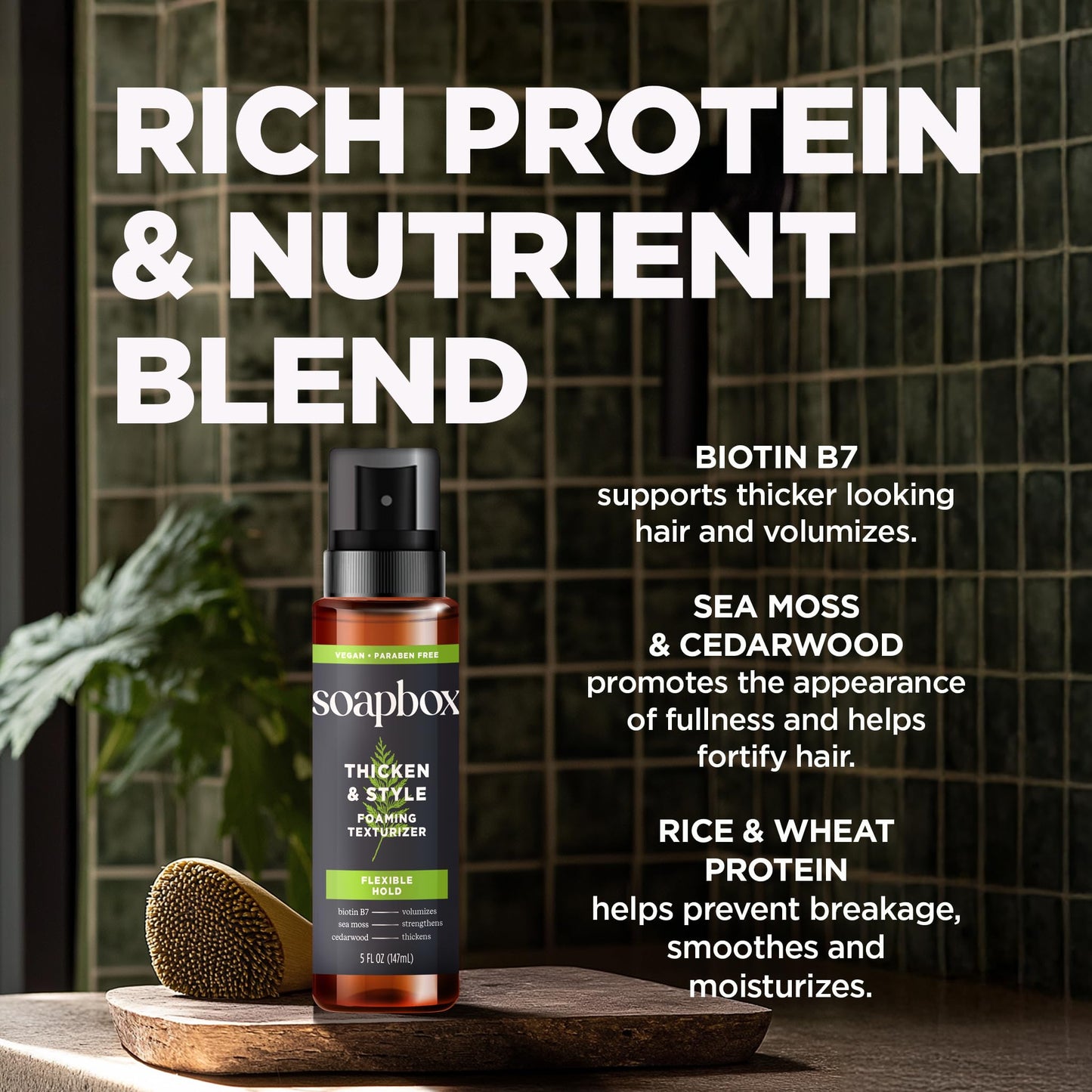 Soapbox Men's Thicken & Style Foaming Texturizer, Hair Looks Thicker, Fuller, & Volumized - Clean Ingredients Free of Harsh Chemicals, Sulfates Beauty & Personal Care Soapbox