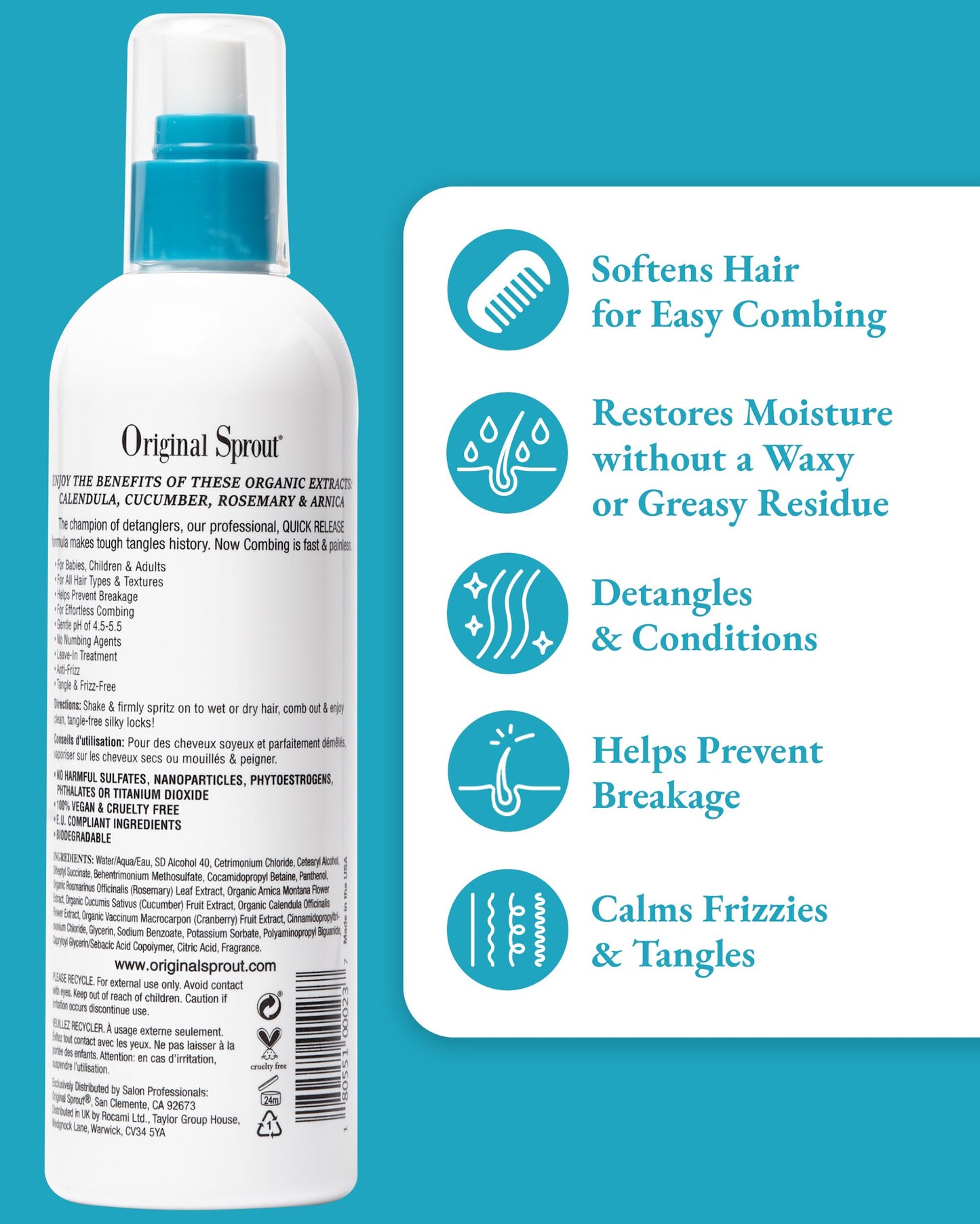 Original Sprout Miracle Detangler. Hair Moisturizer and Leave-In Conditioner Spray,12 oz Beauty & Personal Care Original Sprout