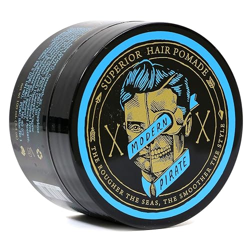 Modern Pirate Superior Hair Pomade 3.4 oz - Medium Strong Hold & Medium Shine - Water Soluble & Naturally Enhanced Beauty & Personal Care Modern Pirate