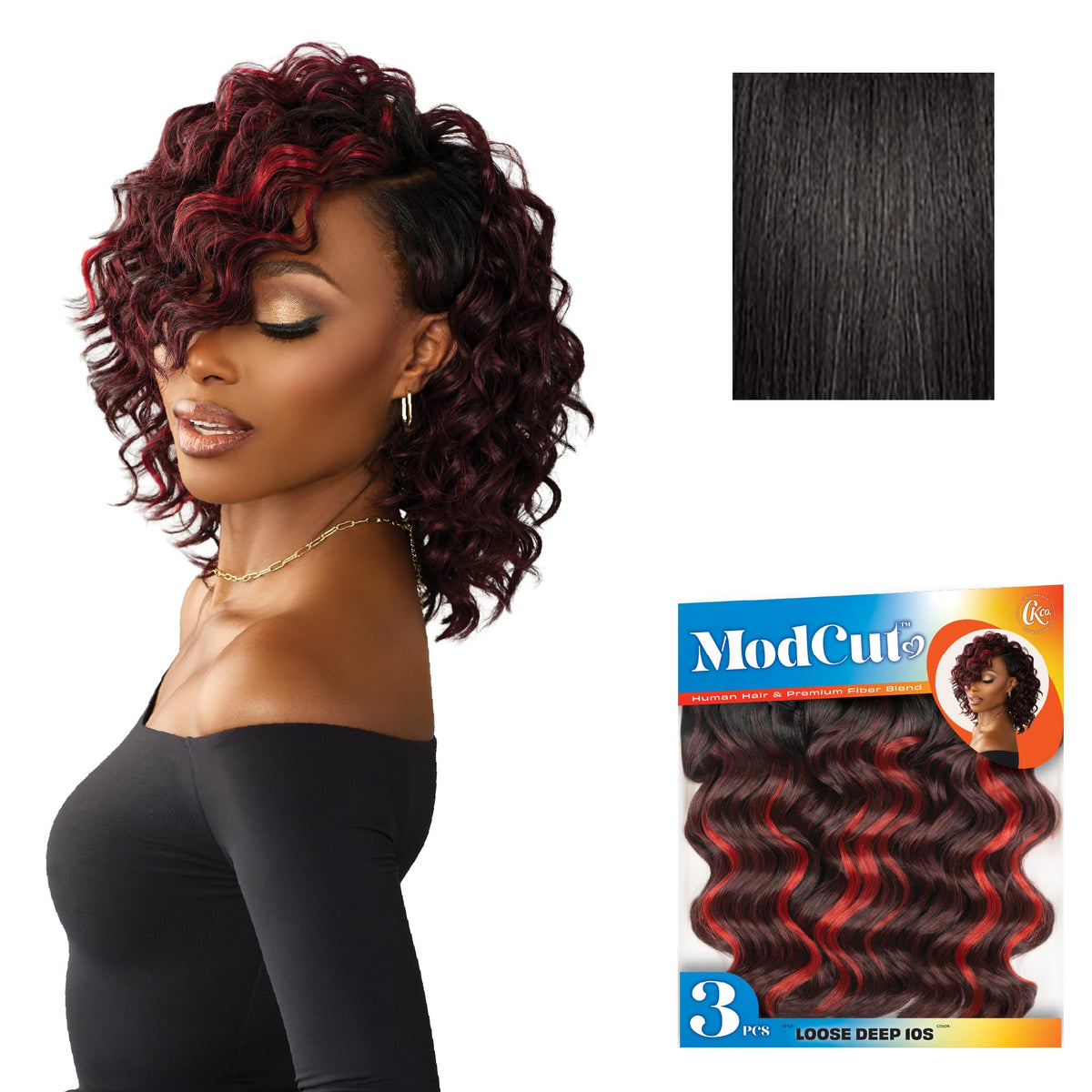 Sensationnel CKCO ModCut 3pcs Bundles -Loose Deep 10S,1B OFFBLACK