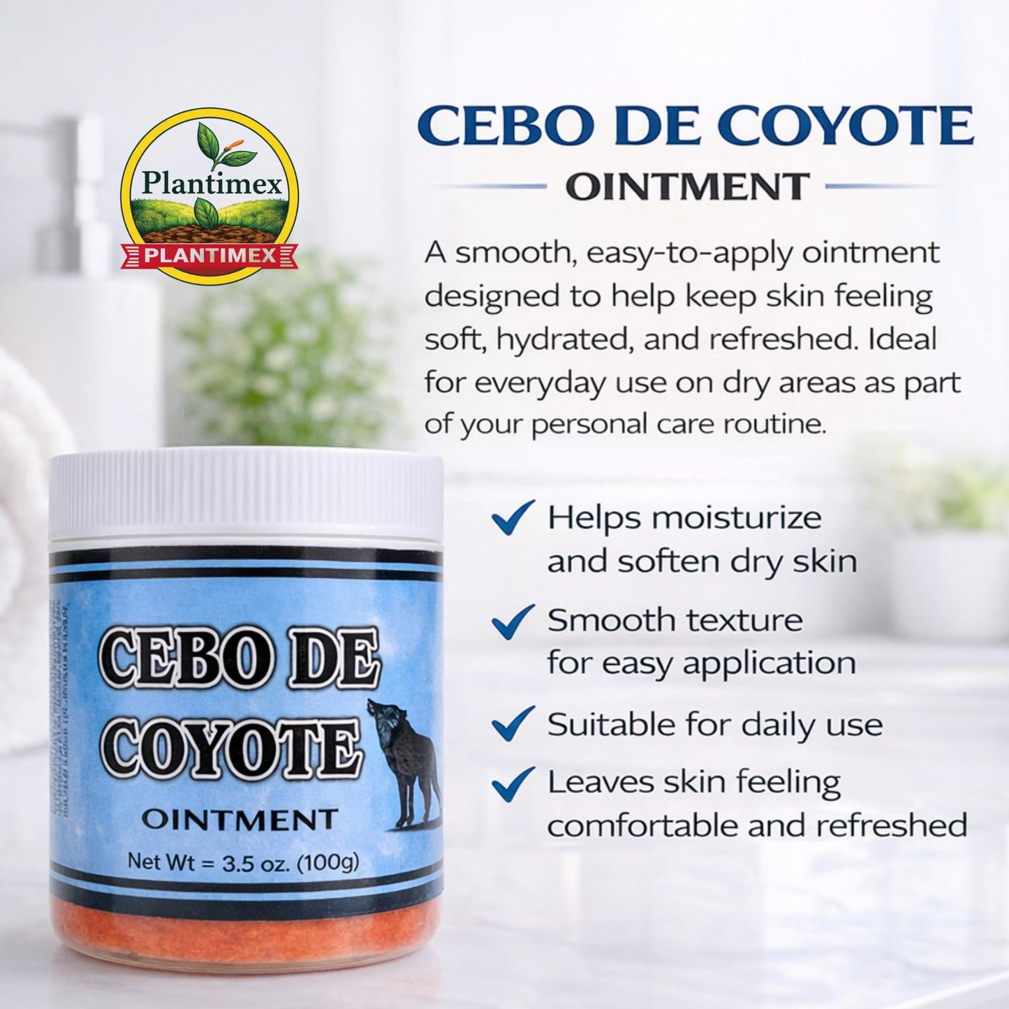 Alma Belleza Cebo de Coyote (Coyote Bait) - 3.5 oz (100g) Cosmetic Ointment | Pomada: Beauty & Personal Care Alma Belleza