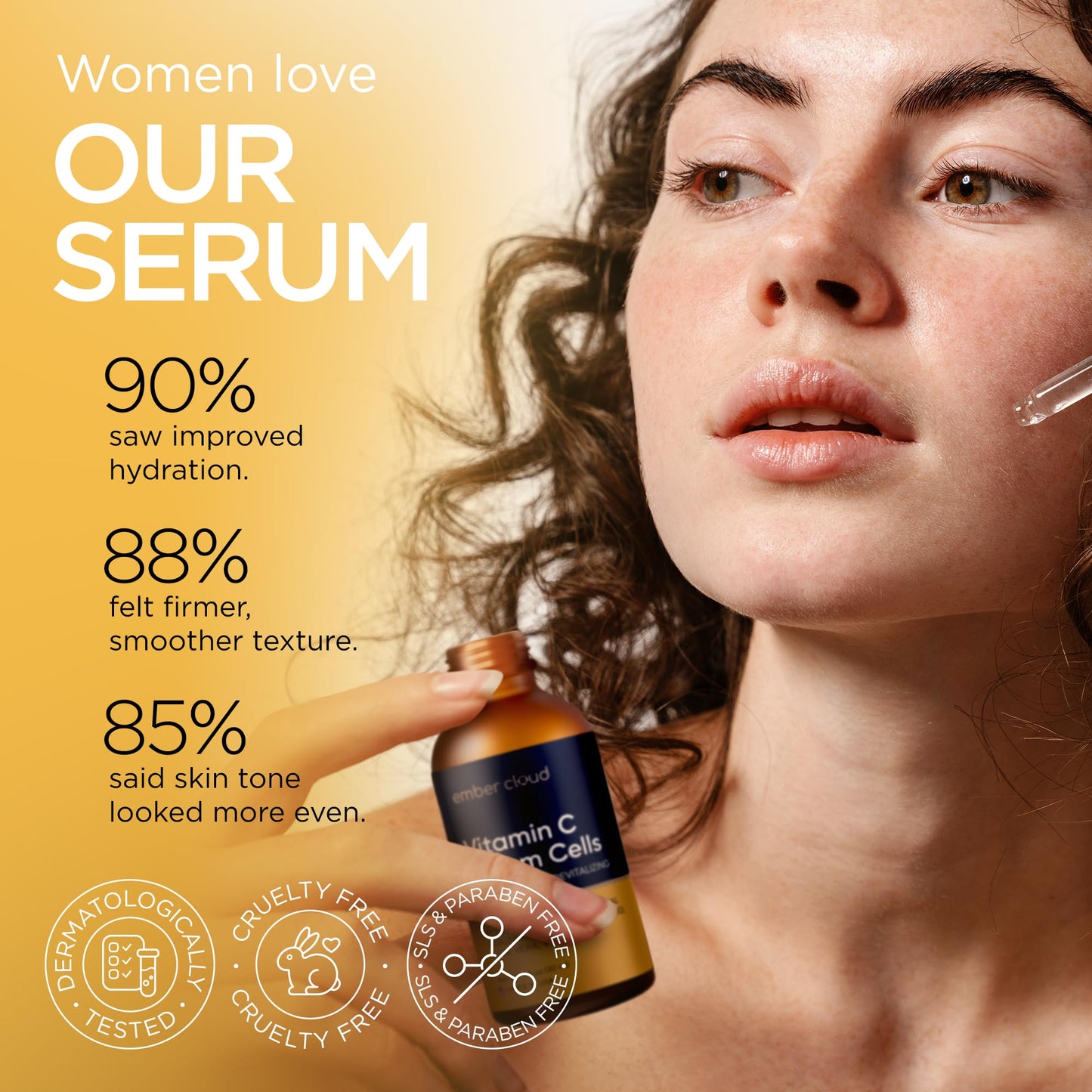 Vitamin C Serum for Face with Stem Cells Hyaluronic Acid Aloe Vera Vitamin E Anti-Aging Face Serum Supports Skin Health & Even Tone All Skin Types Beauty and Personal Care Ember Cloud