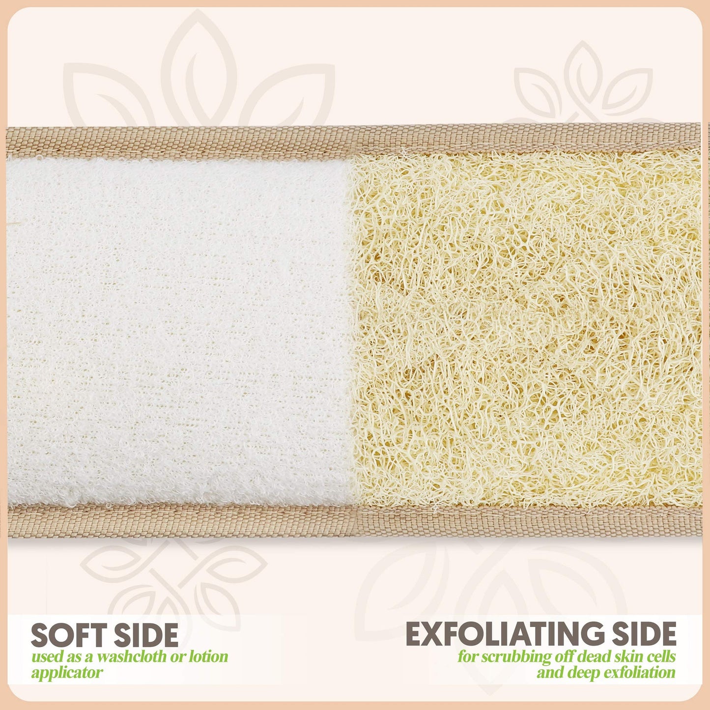 Almooni Natural Egyptian Loofah Back Scrubbers for Use in Shower, Exfoliating Natural Loofah Back Scrubber for Shower for Men and Women to Clean Your Beauty & Personal Care ALMOONI