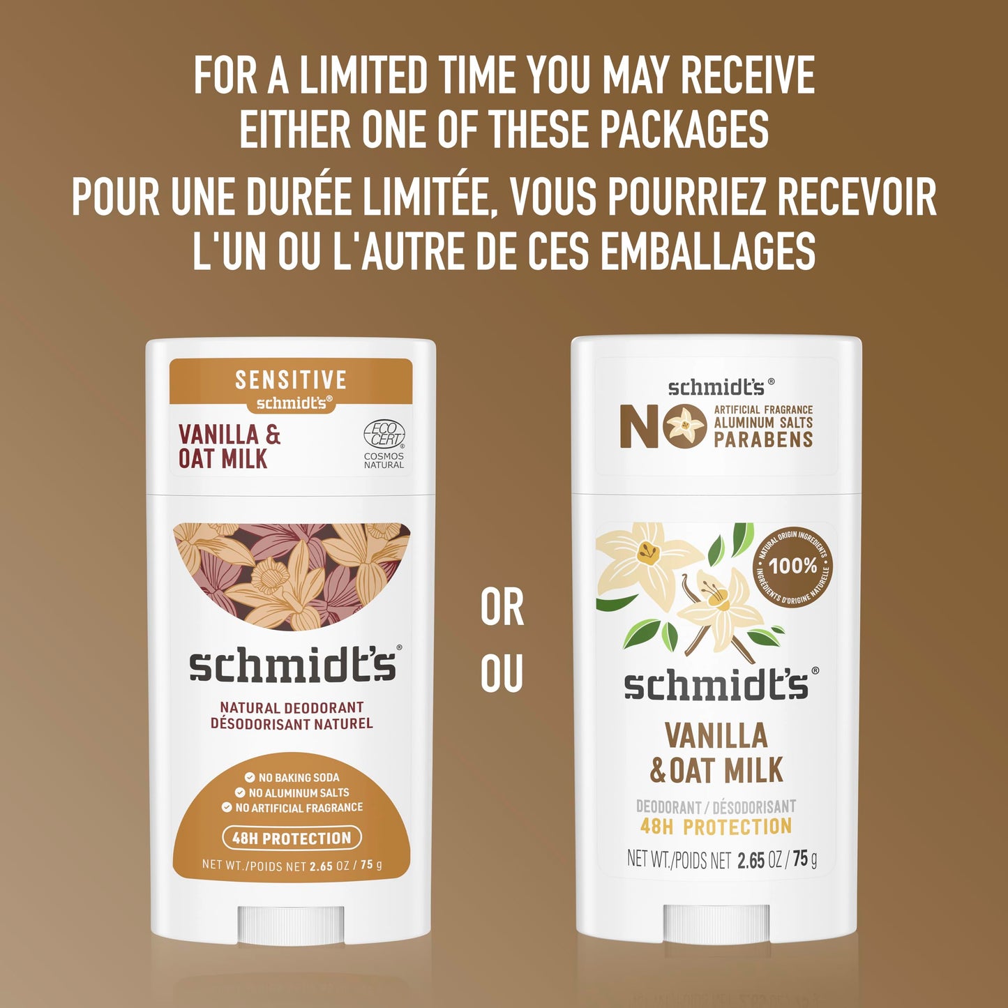 Schmidt's Vanilla & Oat Milk Deodorant Stick, 100% Natural Ingredients, Vegan Friendly, Cruelty Free, 2.65 Ounce (Pack of 1) Beauty and Personal Care Schmidt's