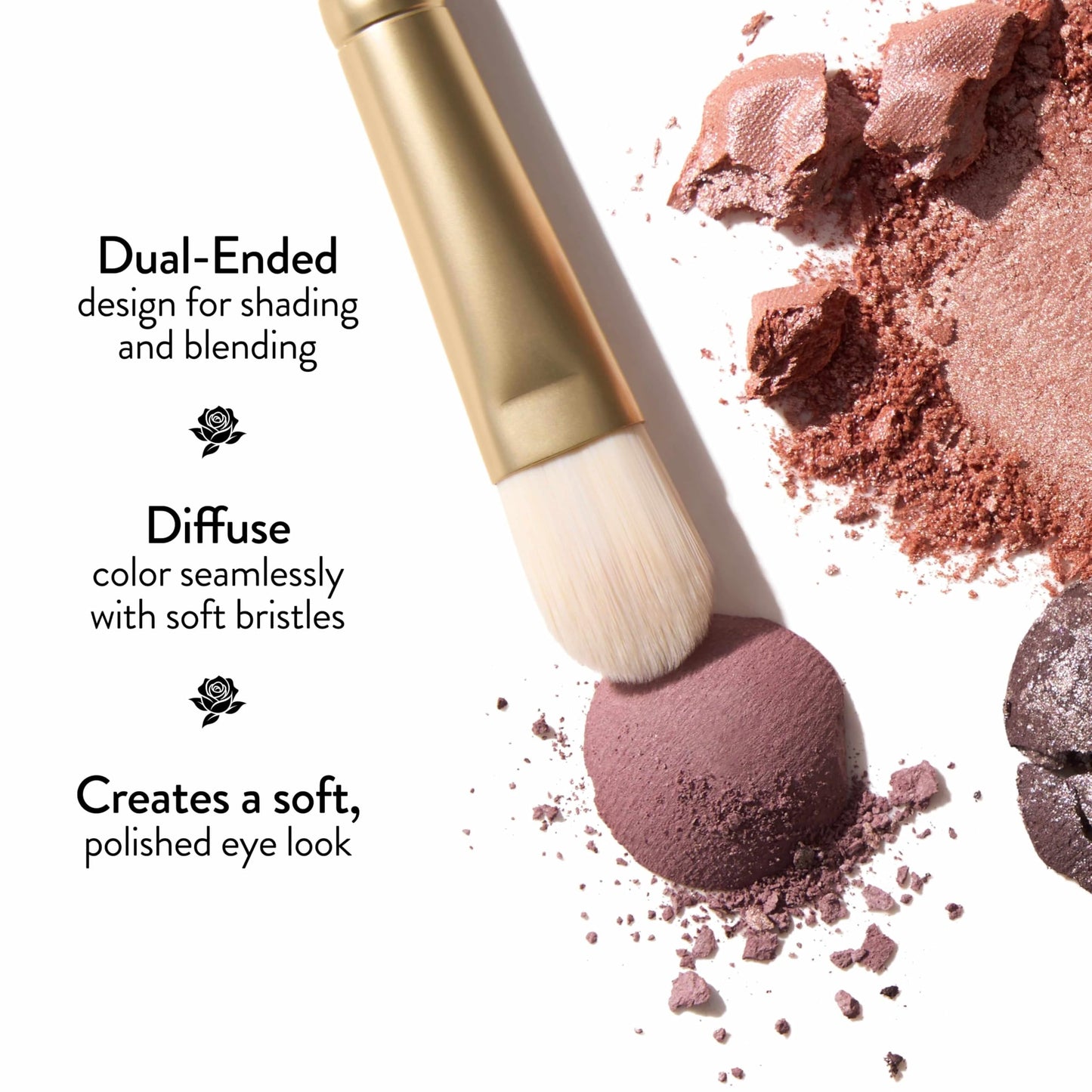 LAURA GELLER NEW YORK Dual-Ended Eyeshadow Brush - Flat Packing & Fluffy Blending Brush for Baked & Pressed Eyeshadow - Limited Edition Draper James Beauty & Personal Care LAURA GELLER NEW YORK