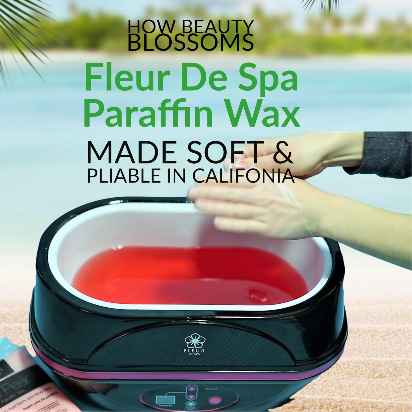 Paraffin Wax Refills 4lb by FLEUR DE SPA - Made in USA - Infused with Coconut & Jojoba Oils - Moisturizing, Hydrating & Soothing for Hands, Feet Beauty and Personal Care fleur de spa