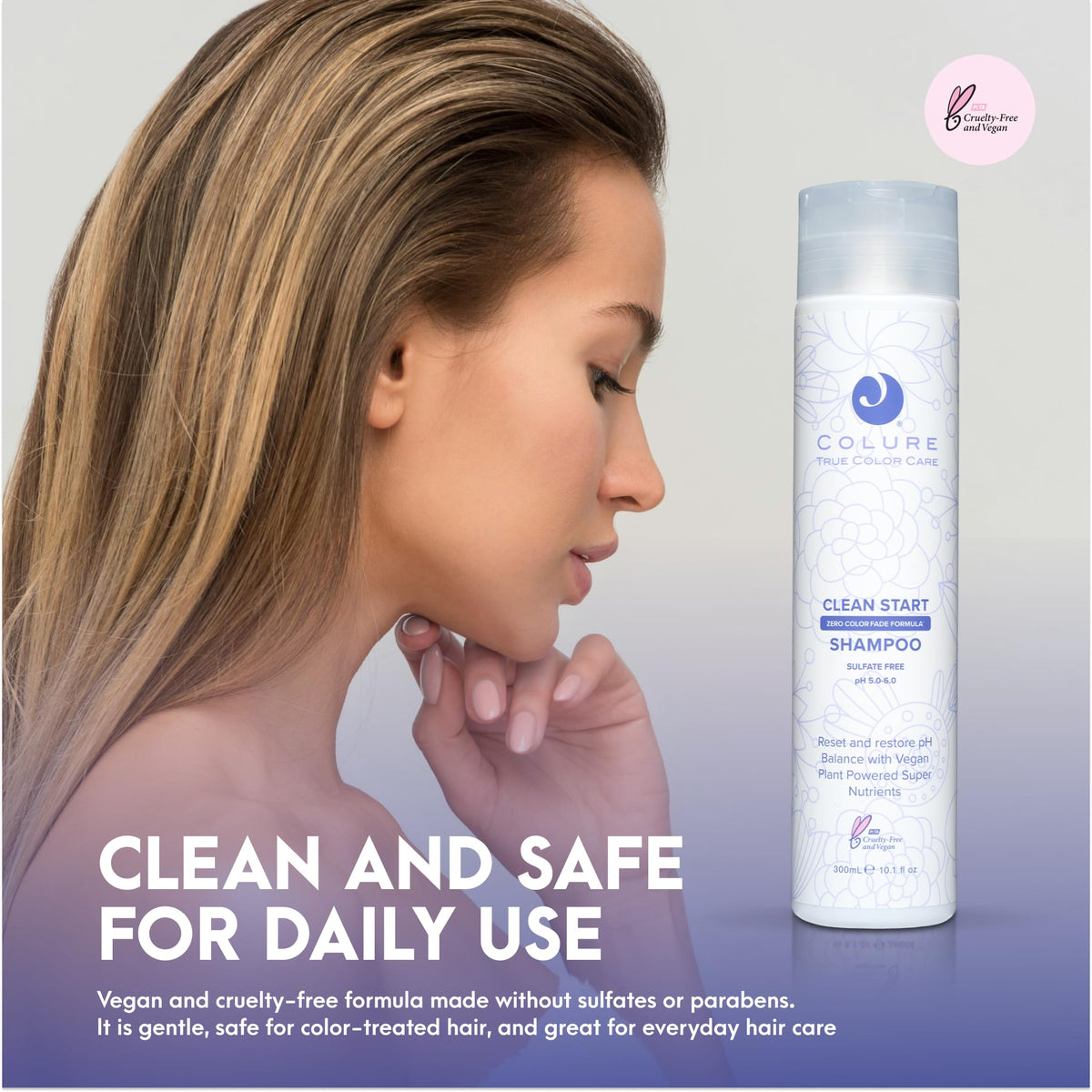 COLURE Clean Start Shampoo, 10 Fl Oz - Clarifying Detox Hair Wash, Non-Stripping Buildup Removal & Pre-Color Treatment