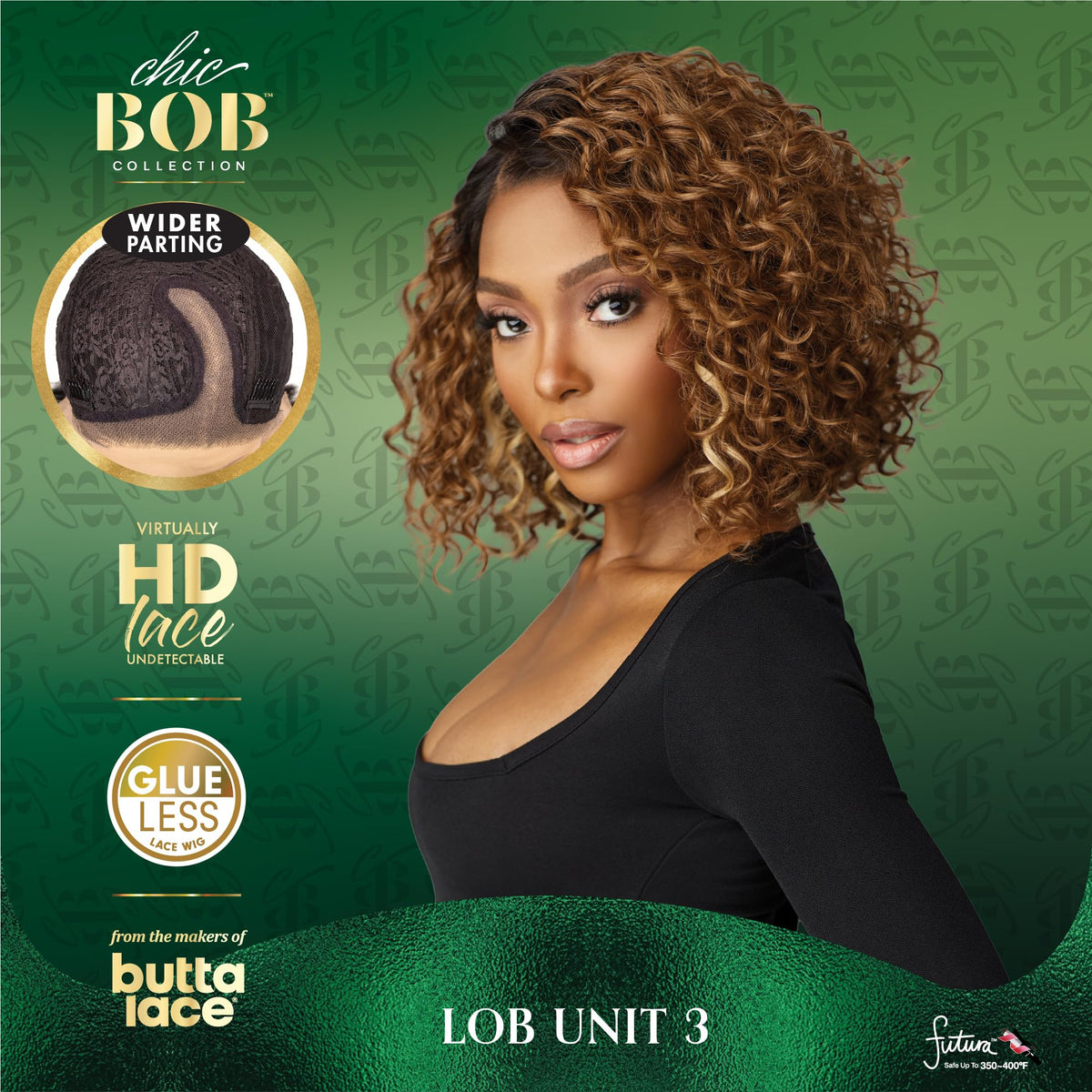 Sensationnel Chicbob Lace Frontwig-Lob Unit 3, CREAMYBLONDE