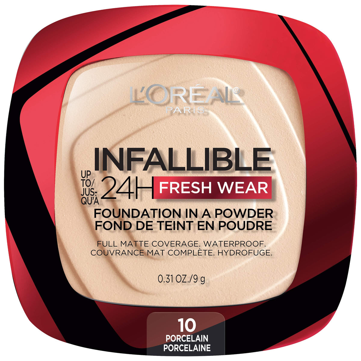 L'Oreal Paris Makeup Infallible Fresh Wear Foundation in a Powder, Up to 24H Wear, Waterproof, Porcelain, 0.31 oz. Beauty & Personal Care L'Oreal Paris