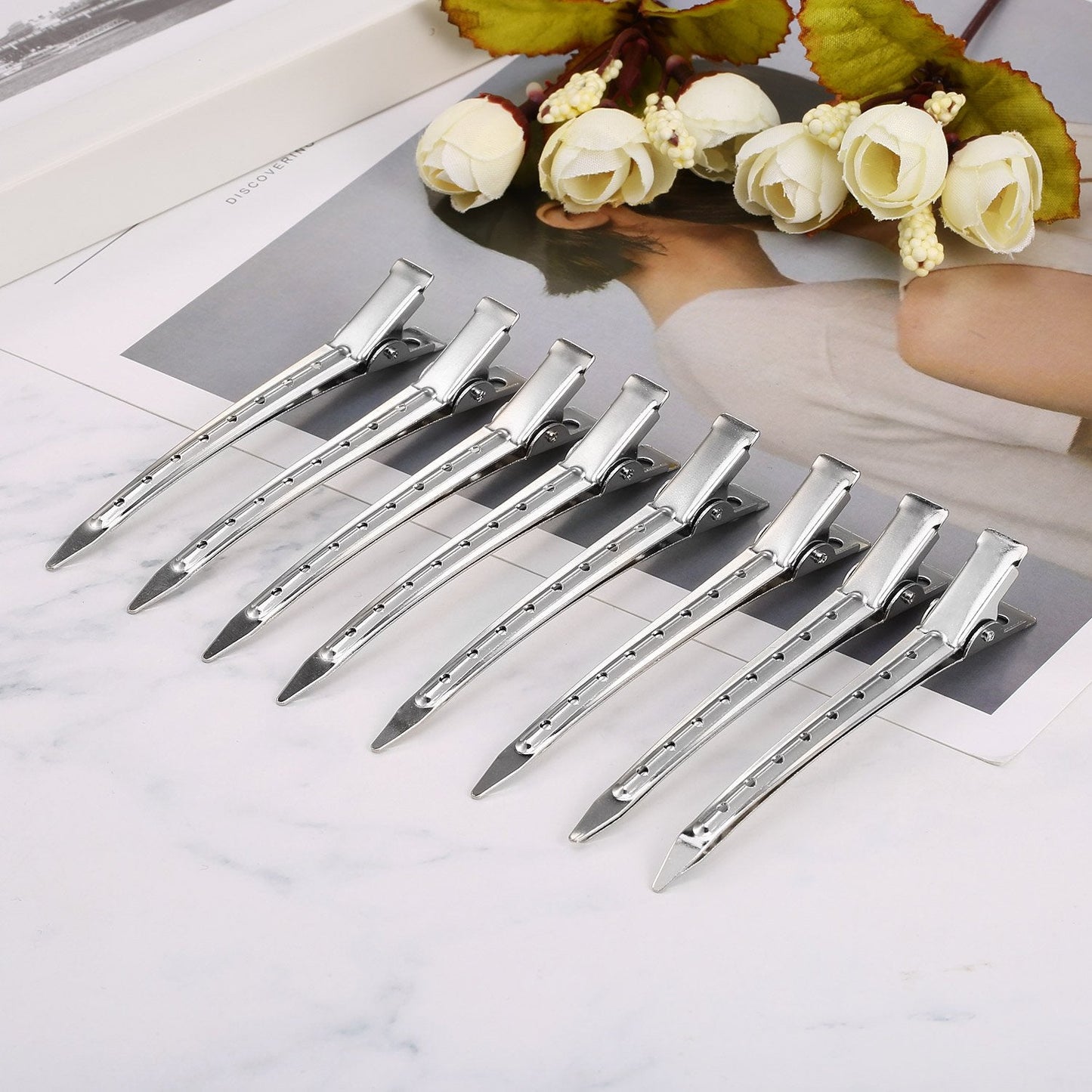 24 Pieces Duck Bill Hair Clips 3.5 Inches Duckbill Hair Clips Metal Alligator Curl Clips for Women Styling Sectioning Long Hair Sectioning Clips Beauty & Personal Care Hicarer