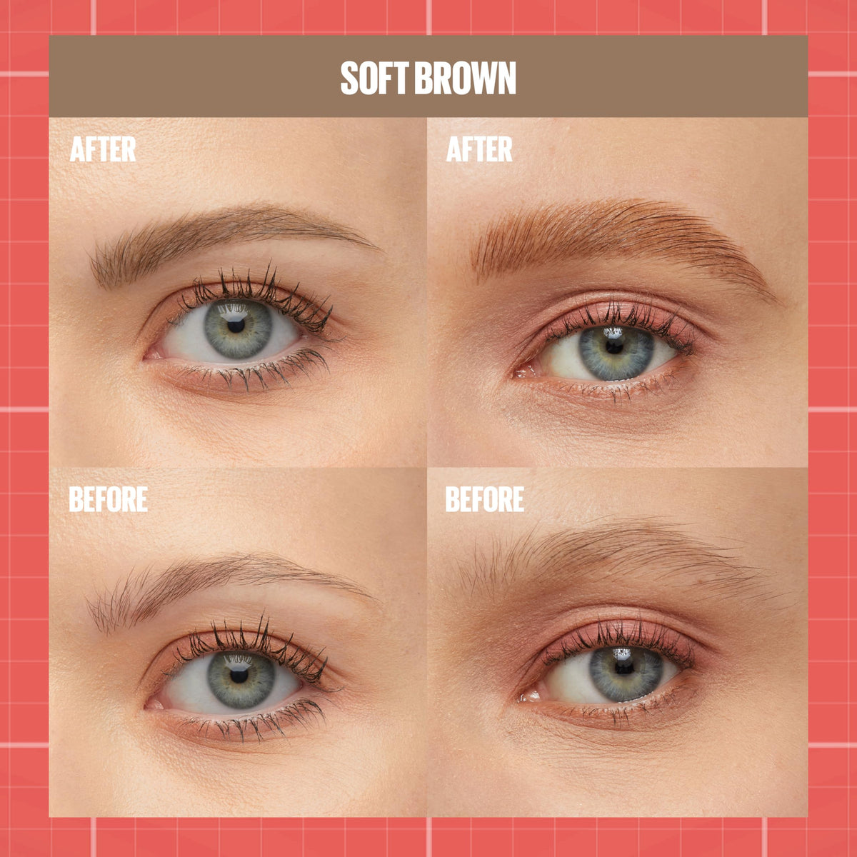 Maybelline Build-A-Brow 2-in-1 Brow Pen and Sealing Eyebrow Gel, Eyebrow Makeup for Real-Looking, Fuller Brows, Soft Brown, 1 Count
