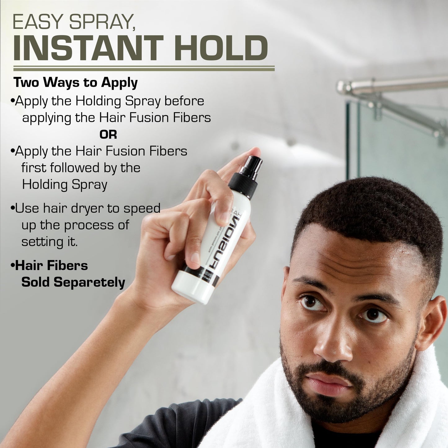 Water Resistant Hair Fiber Spray 4oz - UV Protection, Quick Dry, All Day Lasting Hold for All Scalps All Scalps Beauty & Personal Care HAIRFUSION