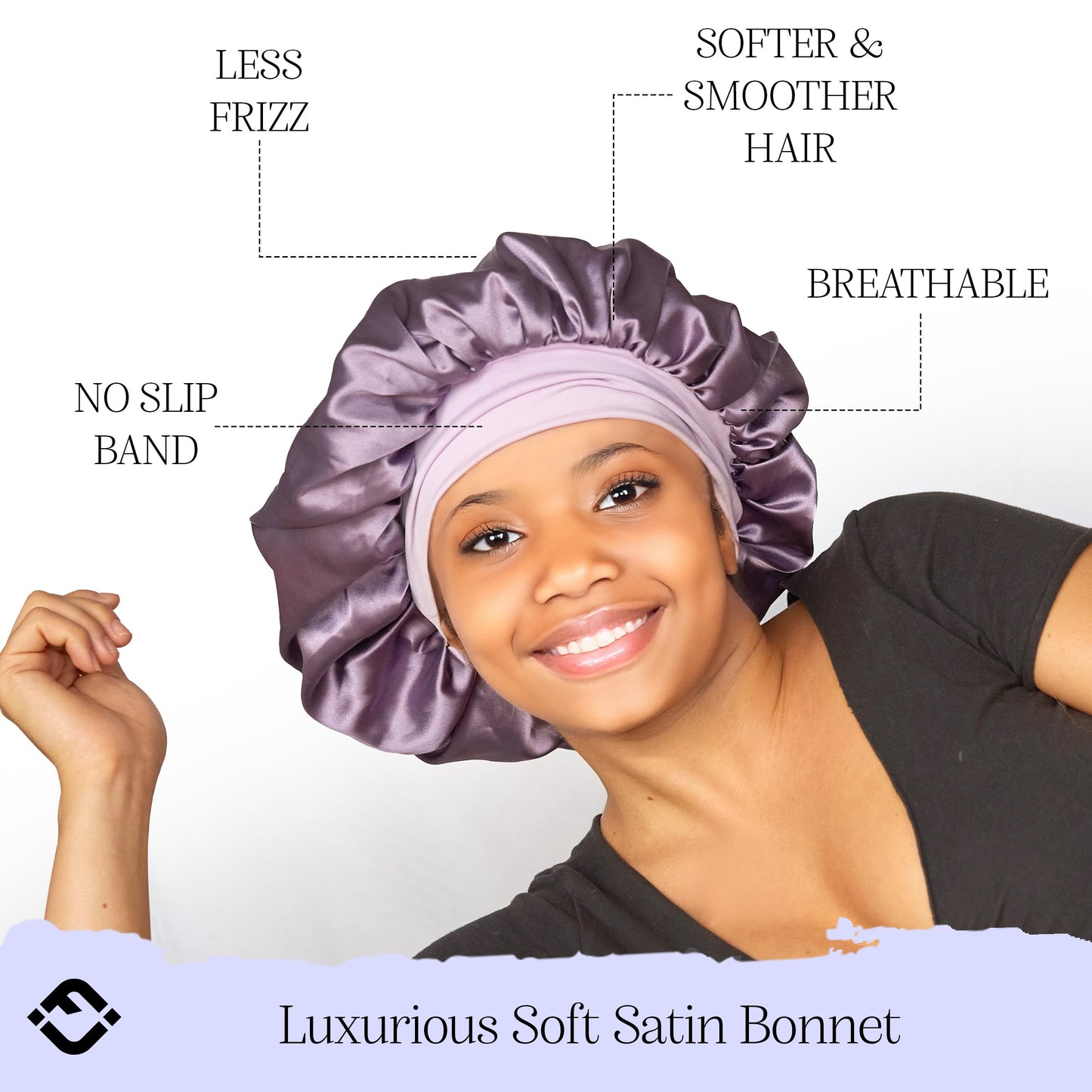 Funky Junque Satin Silk Sleep Bonnet - Double Layer Reversible Hair Wrap for Women, Adjustable Sleep Cap for All Hair Types - Violet/Dark Purple Beauty and Personal Care Funky Junque