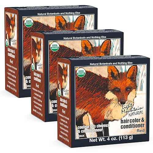 Light Mountain Henna Hair Color & Conditioner - Red Hair Dye for Men/Women, Organic Henna Leaf Powder and Botanicals, Chemical-Free, Semi-Permanent Beauty & Personal Care LIGHT MOUNTAIN