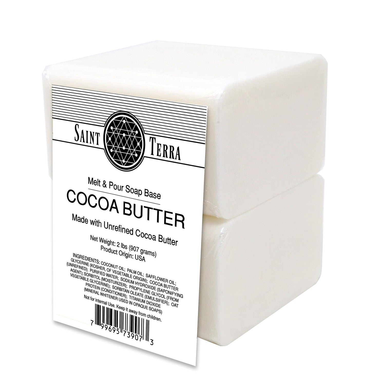 Saint Terra - Cocoa Butter Melt and Pour Soap Base, 2 Pounds Beauty & Personal Care Saint Terra