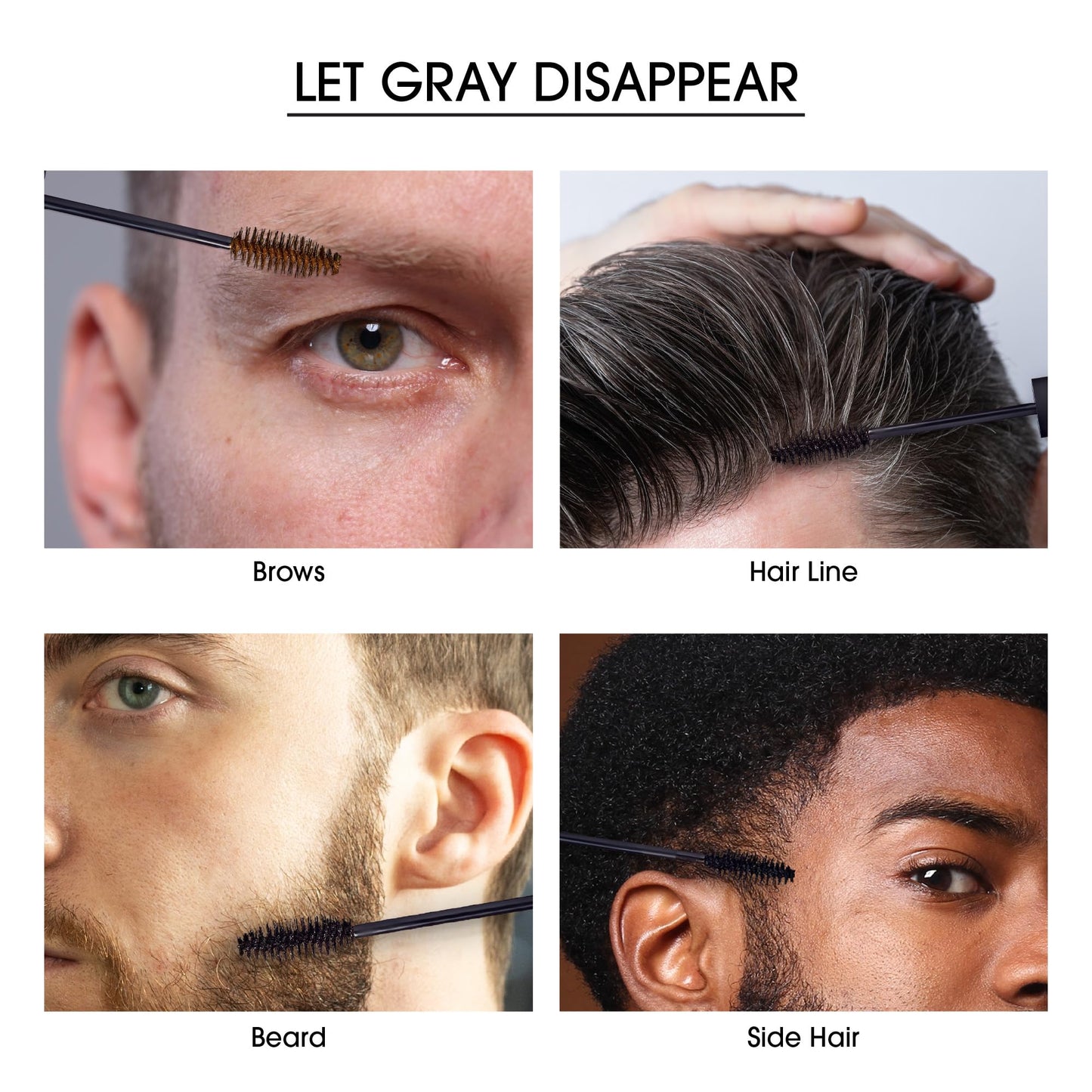 Red by Kiss Groomane Men Gray Coverage Touch-Up, Temporary Brush-On Hair Color for Beards, Sideburns Root & Brows, Water-Resistant & Sweatproof, Easy Beauty & Personal Care Red by Kiss