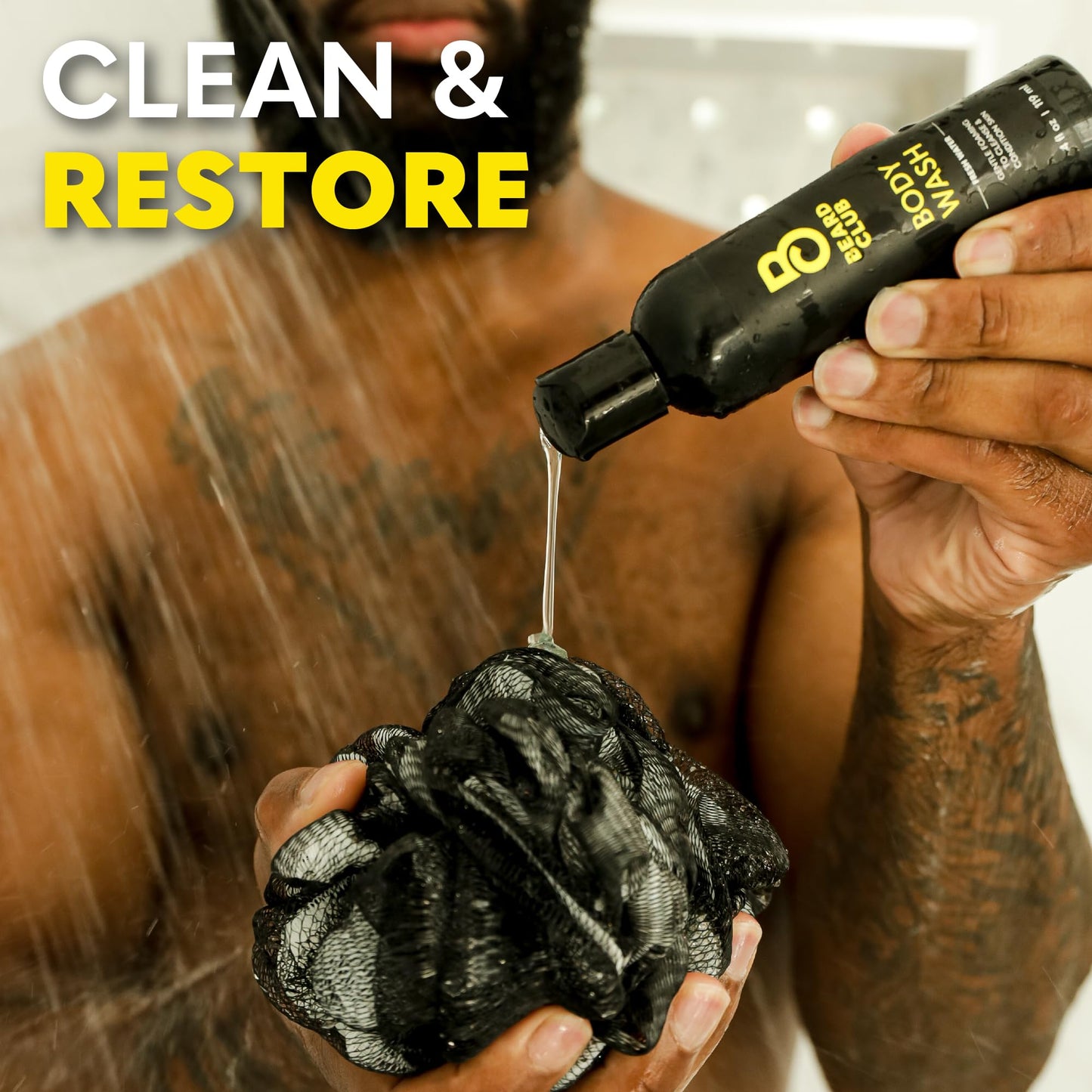 The Beard Club Fresh Water Body Wash: Invigorating All-in-One Shower Gel for Men, Deep Cleansing & Moisturizing Formula, Sulfate-Free, with Natural Beauty & Personal Care The Beard Club