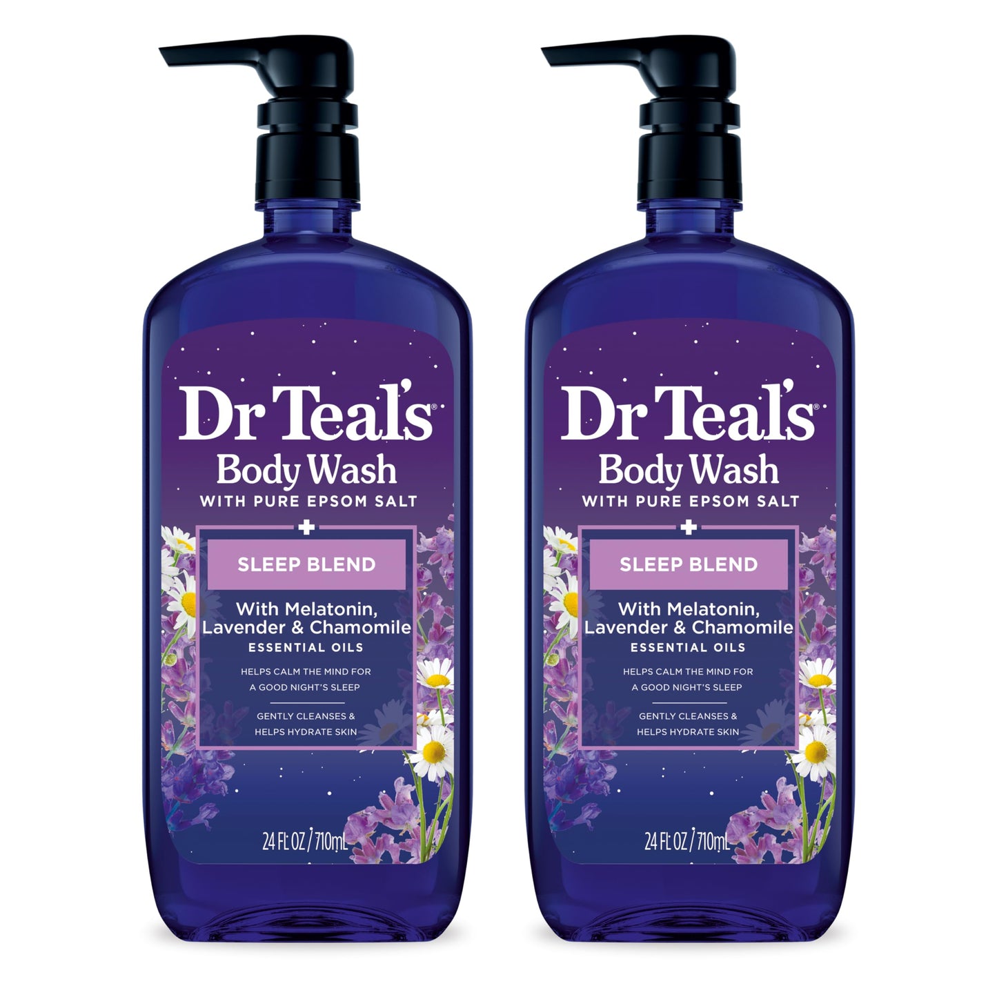 Dr Teal's Sleep Body Wash with Pure Epsom Salt, Melatonin, Lavender & Chamomile Essential Oil Blend, 24 fl oz (Pack of 2) Beauty & Personal Care Dr Teal's