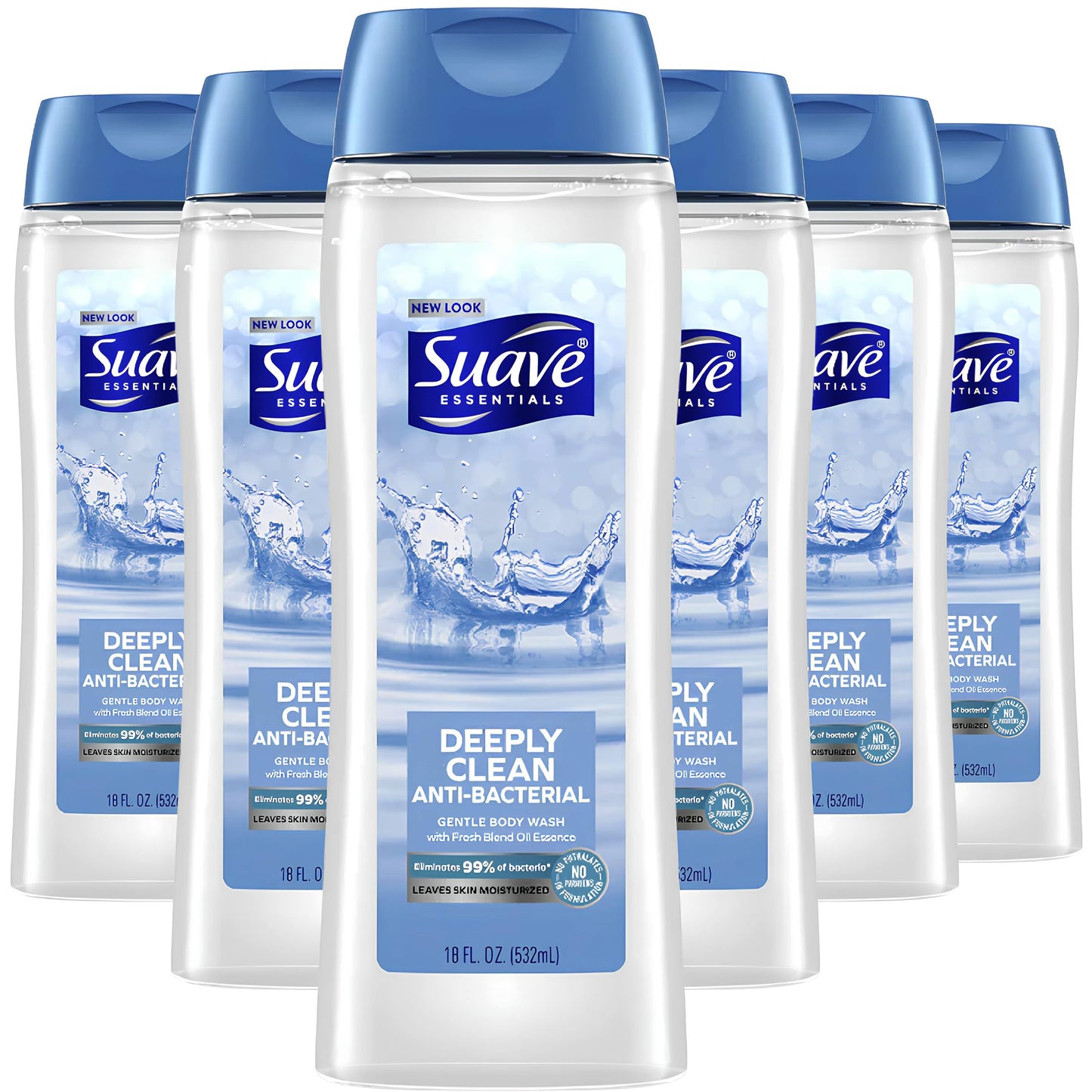 Suave Deeply Clean Body Wash, 6 Pack, Gentle Body Wash with Fresh Blend Oil Essence, Moisturizing Body Cleanser Infused with Vitamin E and Algae Beauty & Personal Care Suave
