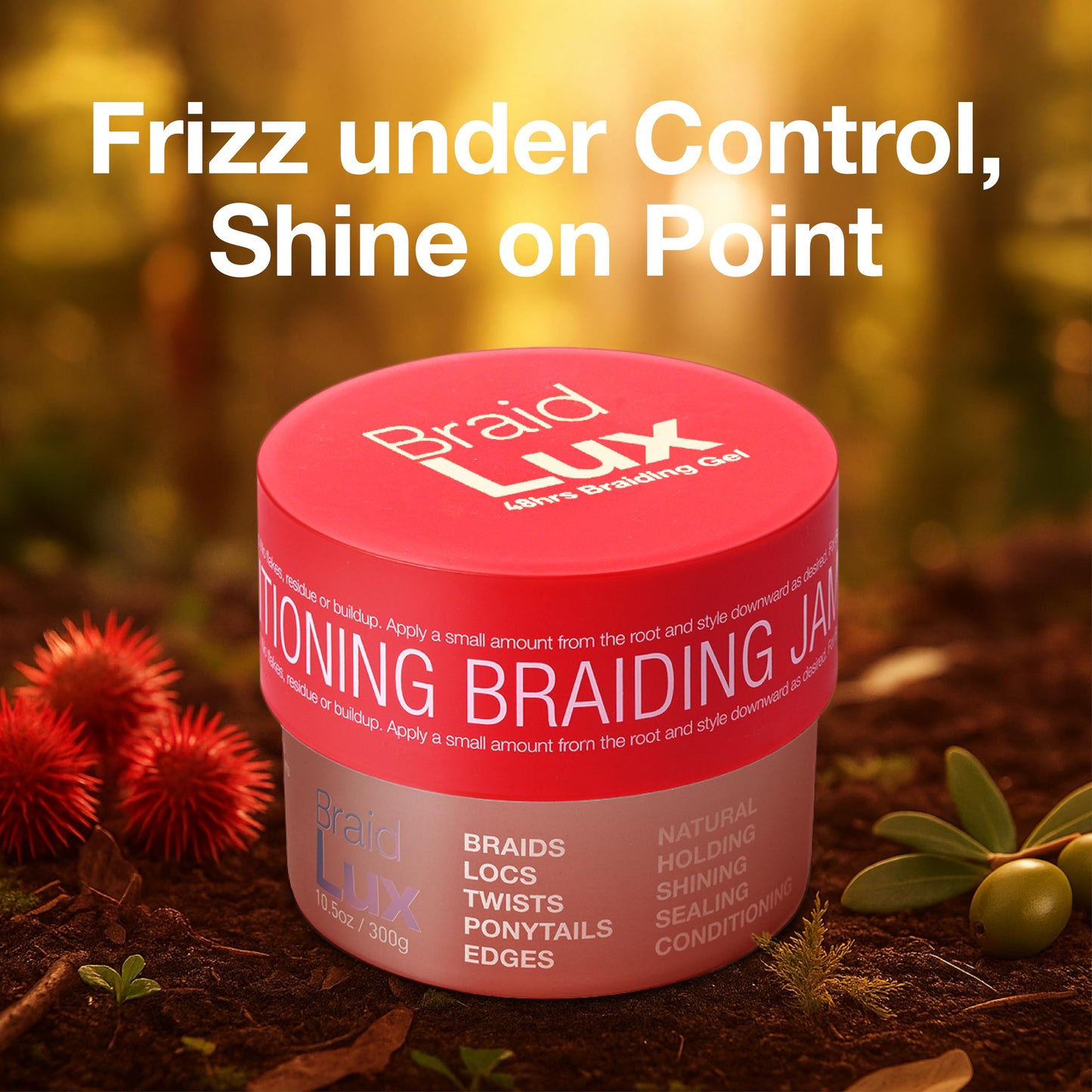 Lux Collection Braiding Gel & Braid Sealer for Box Braids - Braid Lux Gel for Braids, Locs & Twists with Castor Oil & Biotin, Non-Flaking, High Shine Beauty & Personal Care Lux Collection