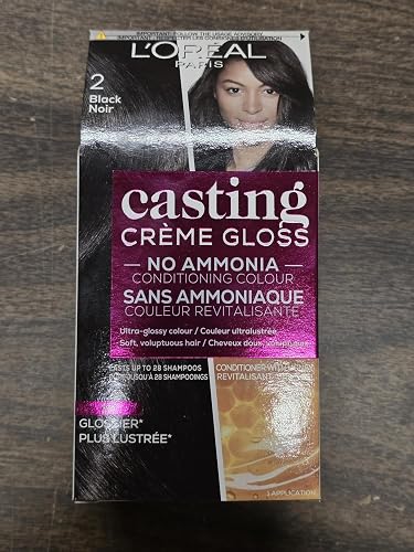 Loreal Healthy Look Hair Dye, Creme Gloss Color, Black 2, 1 ct (Pack of 3) Beauty & Personal Care L'ORÉAL
