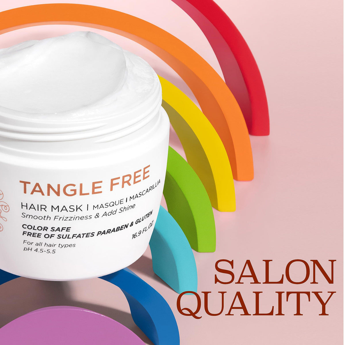 Luseta Tangle Free Hair Mask for Women and Men for Detangling with Keratin and Argan Oil, Color Safe Hair Mask for Curly and Wavy 16.9oz