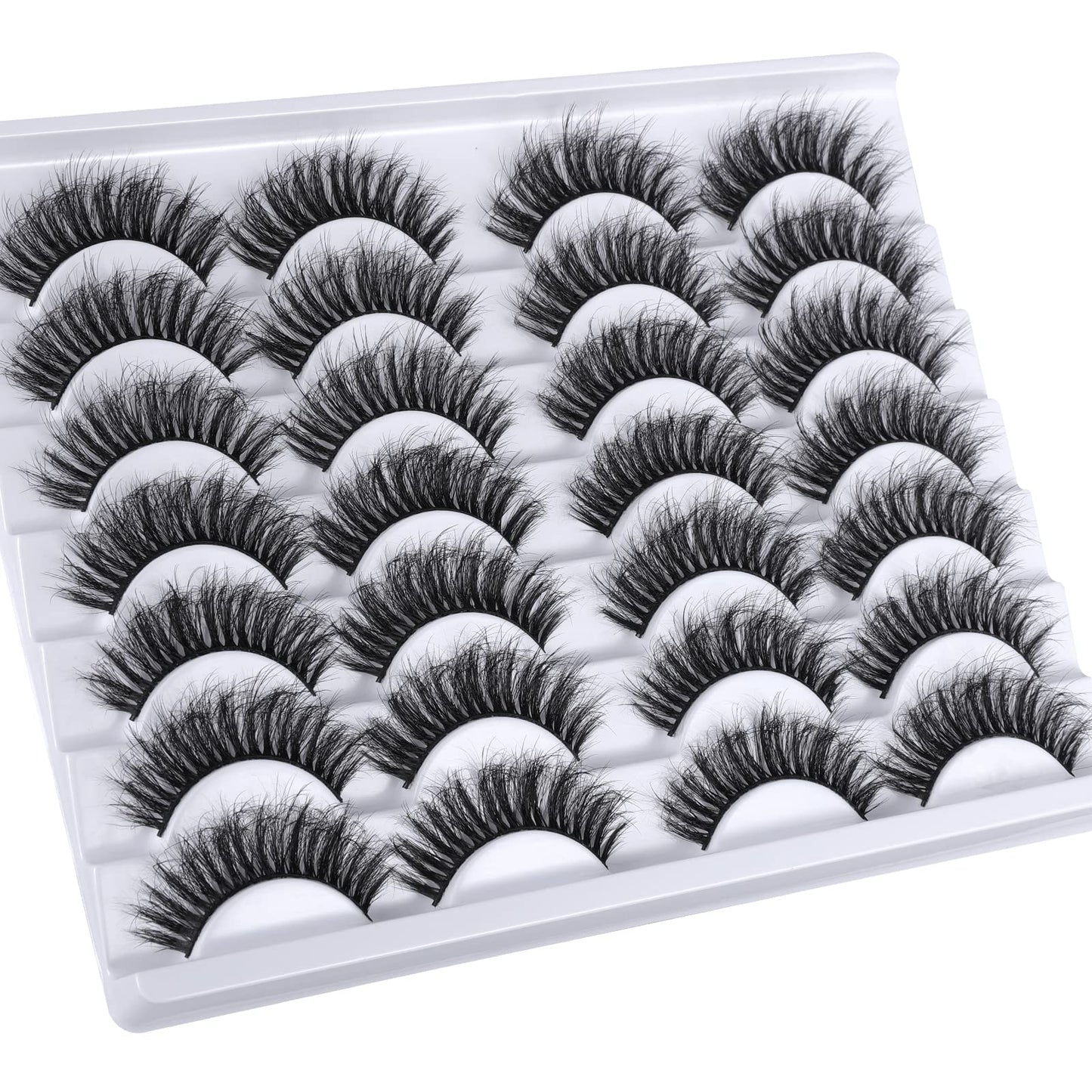 Mebver Lashes Eyelashes 8D Fluffy False Eyelashes Wispy Faux Mink Lashes Light Weight Fake Eyelashes Cat Eye Lashes 14 Pairs Pack Beauty & Personal Care Mebver