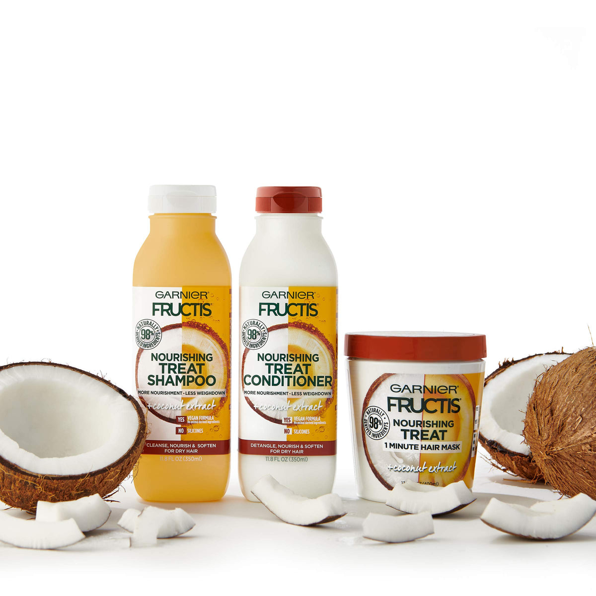 Garnier Fructis Coconut Hair Treat Mask, 3.4 fl. oz.
