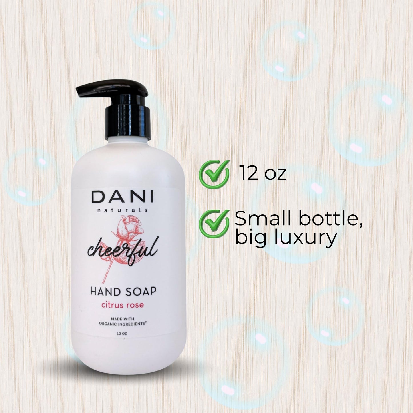 DANI Naturals Citrus Rose Hand Soap, 12 fl oz, Vegan Non Toxic, Made in USA Beauty & Personal Care DANI