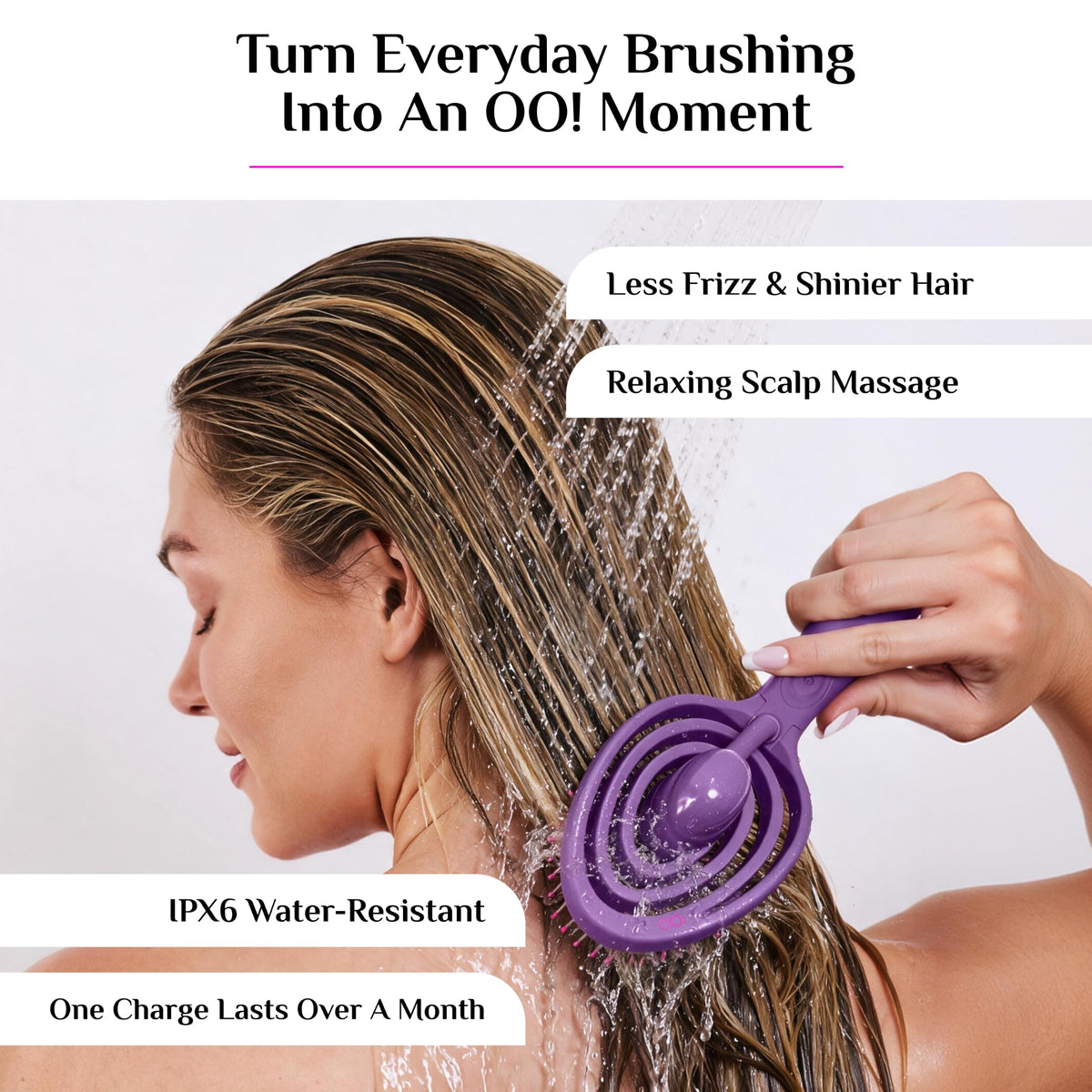 OO!brush Detangling Hair Brush, Wet & Dry, For All Hair Types