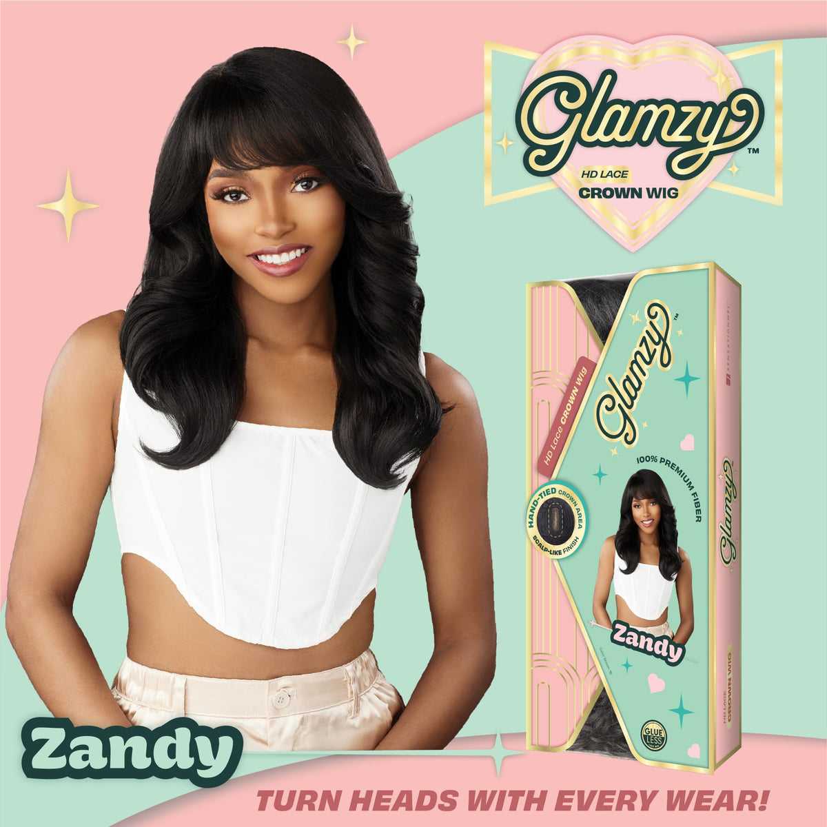 Sensationnel Glamzy Lace Crown Wig-Zandy, BALAYAGEFIERYRED