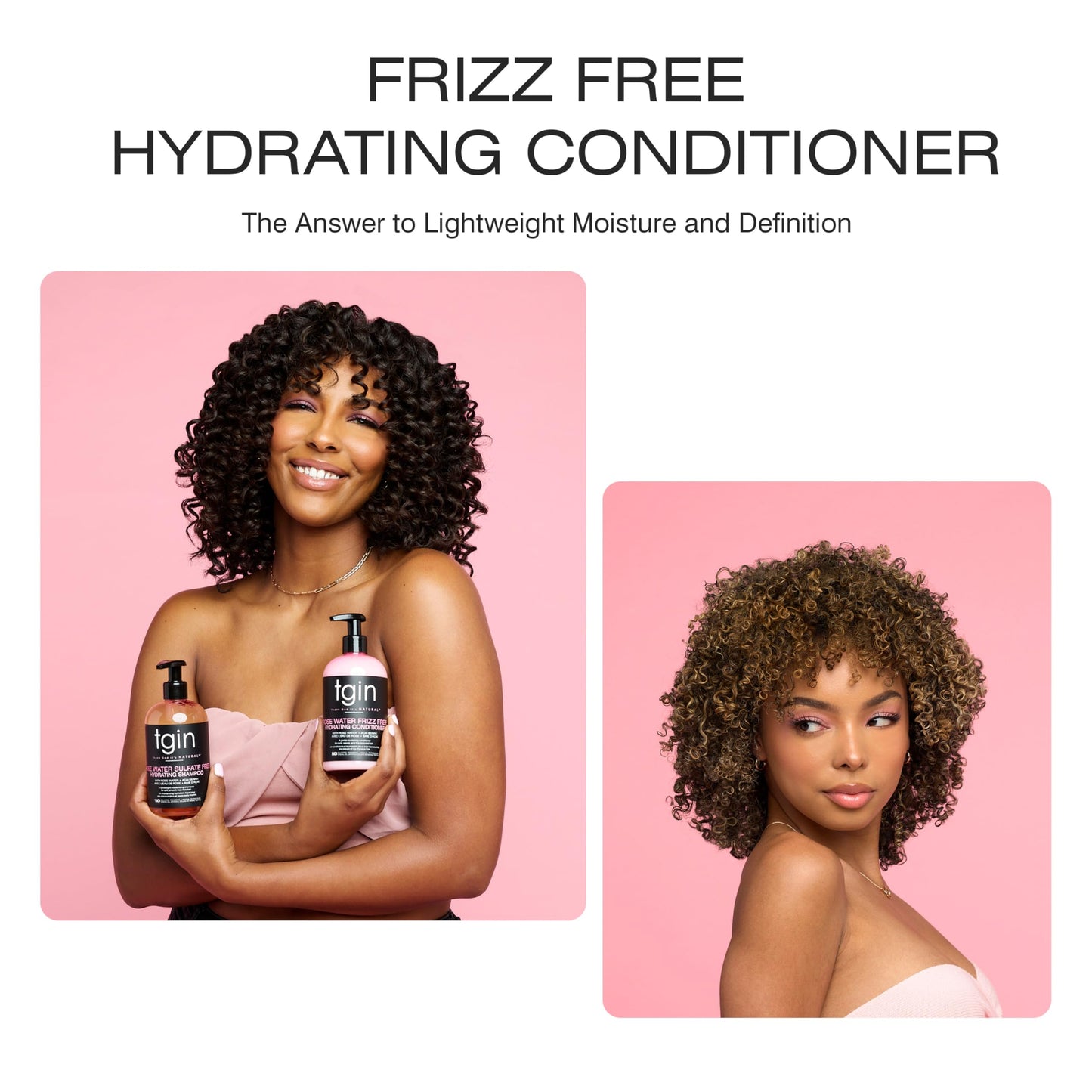 tgin Rose Water Frizz-Free Hydrating Hair Conditioner - Lightweight Moisture & Shine for Curly Hairs - Conditioner for Women Detangles & Controls Beauty & Personal Care Thank God It's Natural