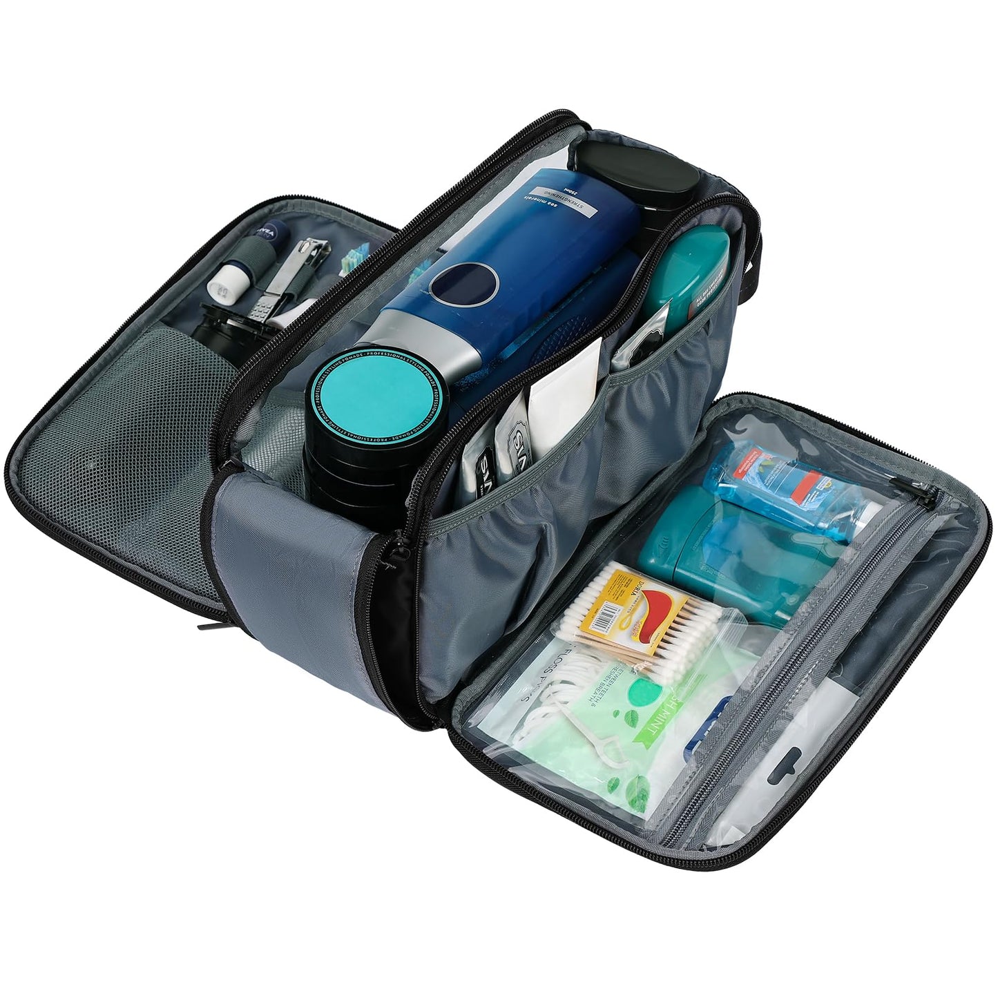 ZEEMO Travel Toiletry Bag for Men, Medium Water-Resistant Double-Sided Full-Open Dopp Kit, Versatile Organizer for Shower and Hygiene Accessories Beauty and Personal Care ZEEMO