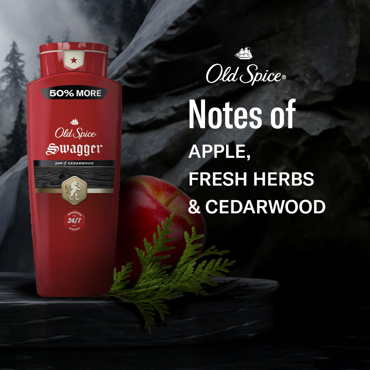 Old Spice Refreshing Body Wash for Men, 3X Defense, 24/7 Shower Fresh with Long Lasting Scent, Red Collection, Swagger with Cedarwood Scent, 24 oz Beauty & Personal Care Old Spice