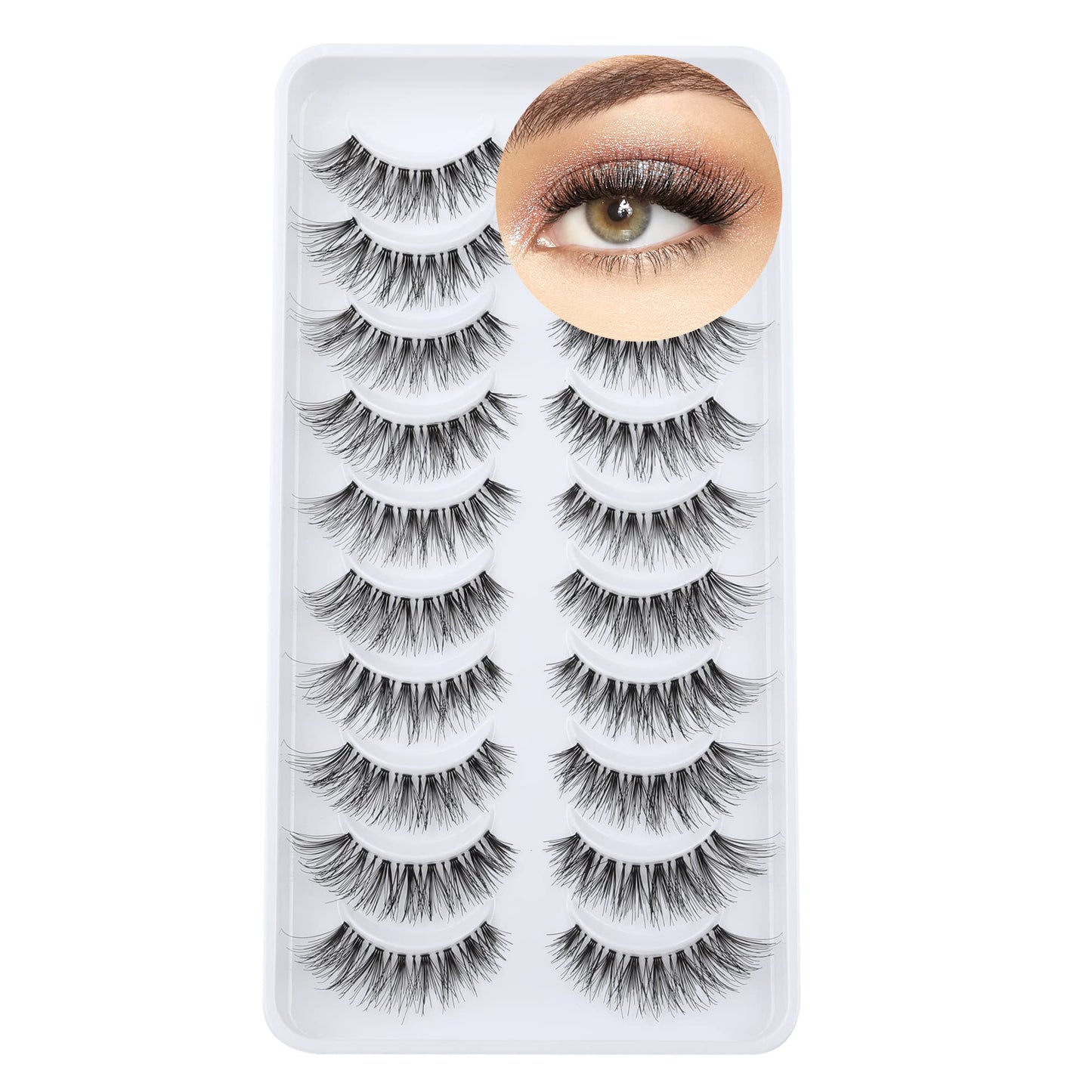 Newcally Lashes Natural Wispy False Eyelashes Cat Eye Lashes Hand-Knotted Soft Light Volume Fake Lashes Multipack Beauty & Personal Care Newcally