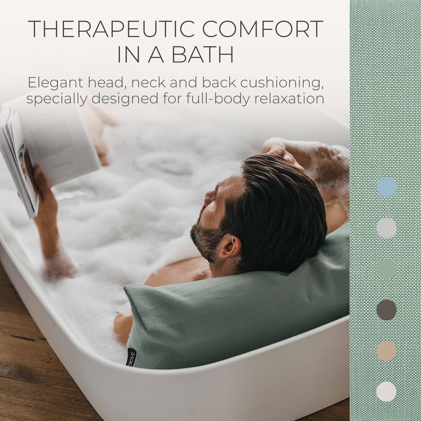 BADESOFA® Luxury Bath Pillow S - Ultra Comfortable & Quick-Drying Bath Back Pillow - Washable Full Body Bath Pillow for Bathtub - Therapeutic Head Beauty and Personal Care BADESOFA