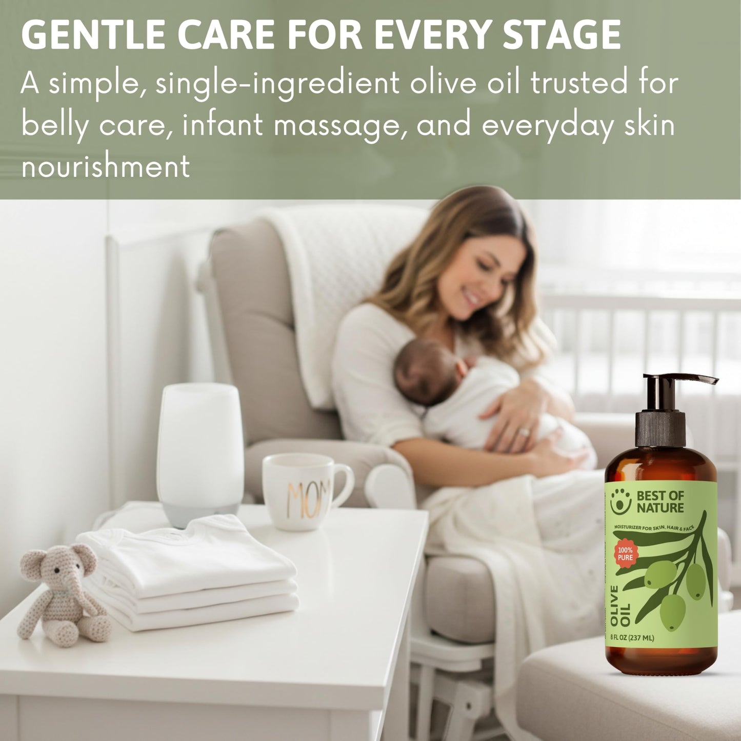 Best of Nature 100% Pure Olive Massage & Body Oil - Cold Pressed, Unscented Moisturizer for Skin & Hair, Bath Oil, Half Gallon (64 fl oz) Beauty & Personal Care Best of Nature