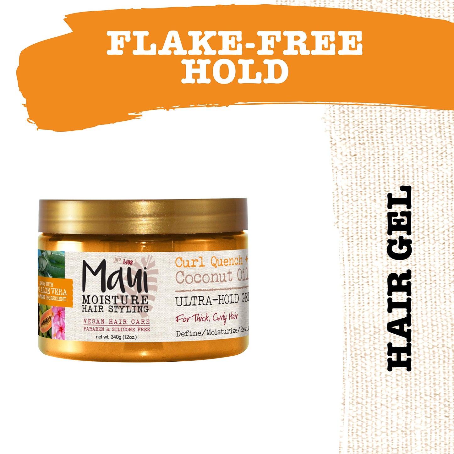Maui Moisture Curl Quench + Coconut Oil Ultra-Hold Gel, for Curly Hair Styling, Vegan, No Drying Alcohols, Paraben Free, Silicone Free, 12 Ounce Beauty & Personal Care Maui Moisture