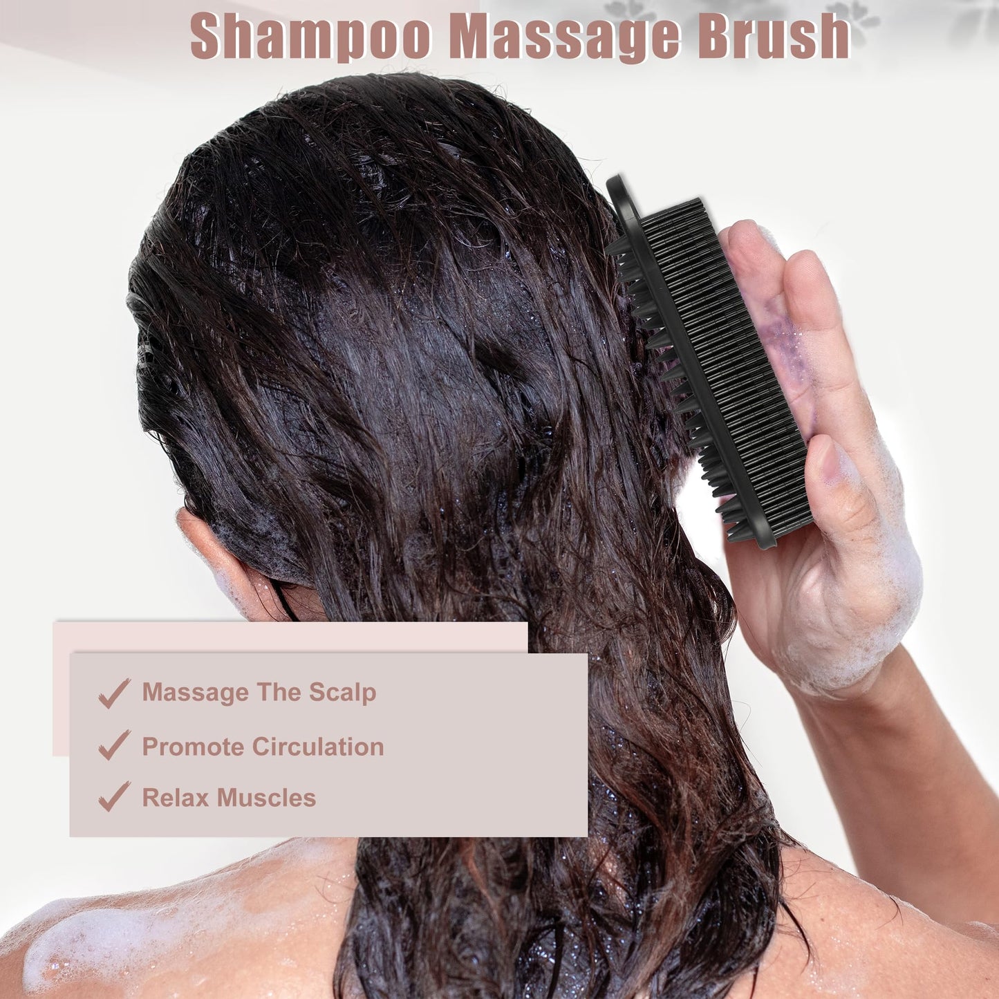 VOCOSTE Silicone Body Scrubber, 2 in 1 Body Brush Hair Scalp Massager, Soft Body Scrubbers for Use in Shower, Lathers Well Exfoliating Body Scrubber Beauty and Personal Care VOCOSTE