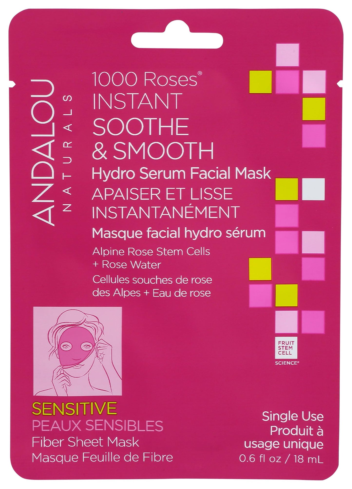 Andalou Naturals 1000 Roses Instant Soothe & Smooth Sheet Mask, 0.6 FZ Beauty & Personal Care Andalou Naturals