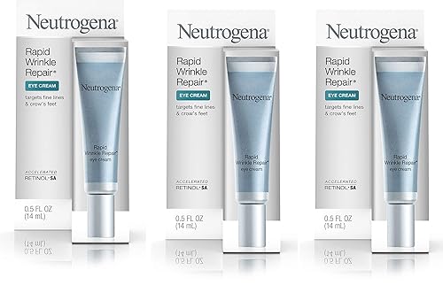 Rapid Wrinkle Repair Anti-Wrinkle Eye Cream with Retinol SA, Hyaluronic Acid, 0.5 fl oz, 3 Bottles (0.5 fl oz) Beauty & Personal Care Neutrogena