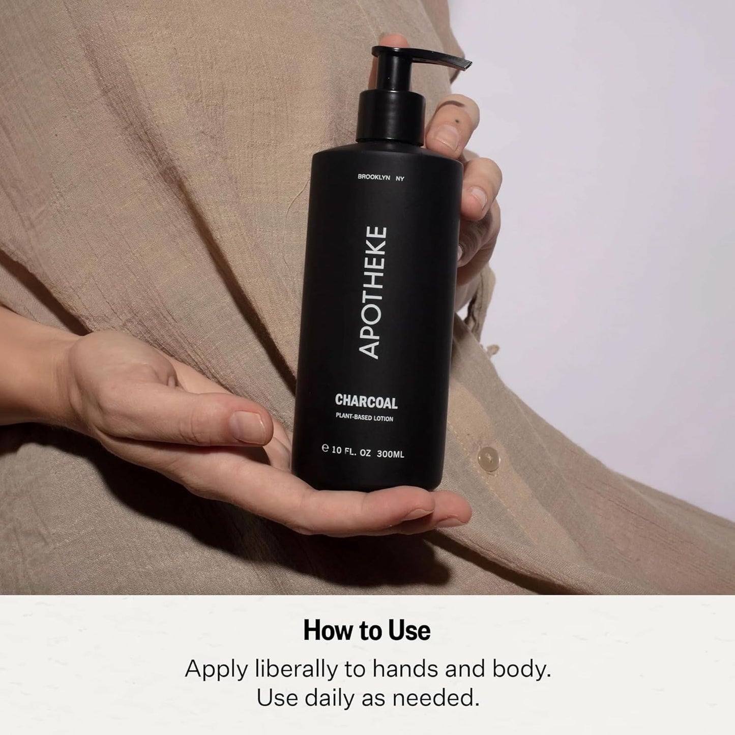 APOTHEKE Scented Hand & Body Lotion, Charcoal - 10 Fl Oz Nourishing Body Moisturizer Cream for Dry Skin - Gentle Daily Skincare for Men & Women Beauty & Personal Care APOTHEKE