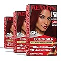Revlon ColorSilk with Bond Repair Complex, Permanent Hair Color, 100% Gray Coverage, Ammonia Free Dye, Vegan Keratin, 56 Radiant Raspberry, 3 pack Beauty & Personal Care REVLON
