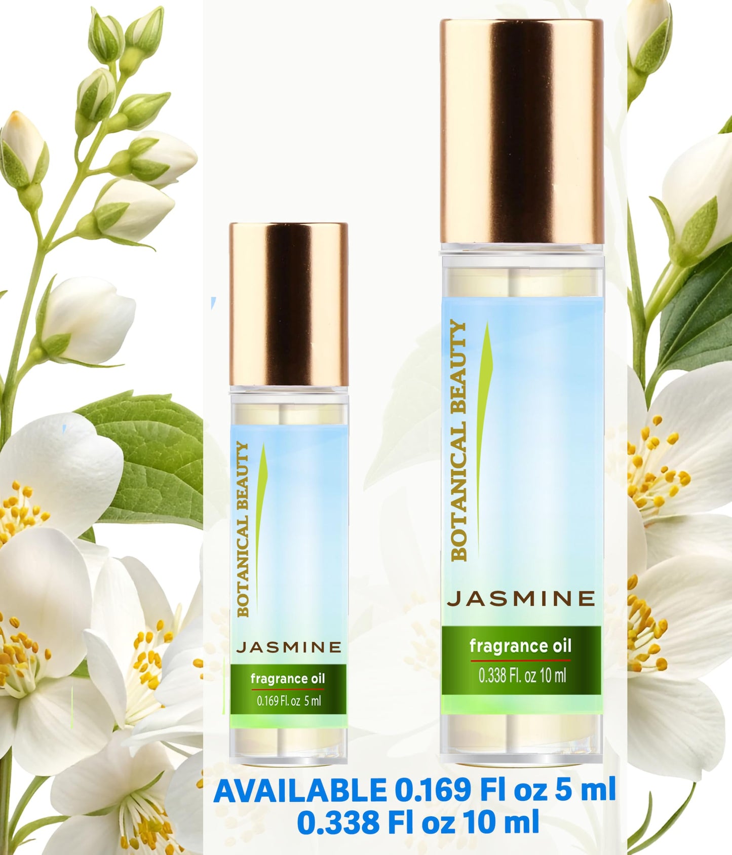 Botanical Beauty JASMINE FRAGRANCE OIL ROLL-ON 0.169 Fl Oz 5 ml Rollerball Perfume, Long Lasting an luxury scent of blend of Lily of the Valley Beauty & Personal Care Botanical Beauty