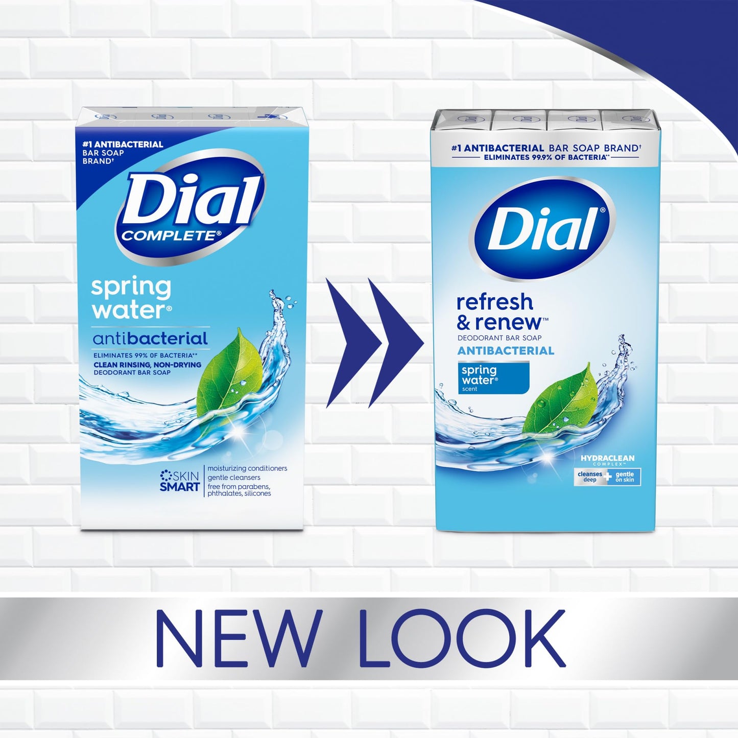 Dial Antibacterial Bar Soap, Refresh & Renew, Spring Water, 4 Oz, 8 Bars Beauty & Personal Care Dial